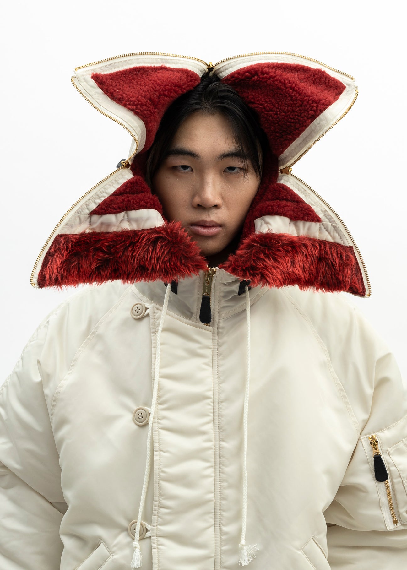 IVORY PETAL MOUTH HOOD BOMBER JACKET – 017 Shop