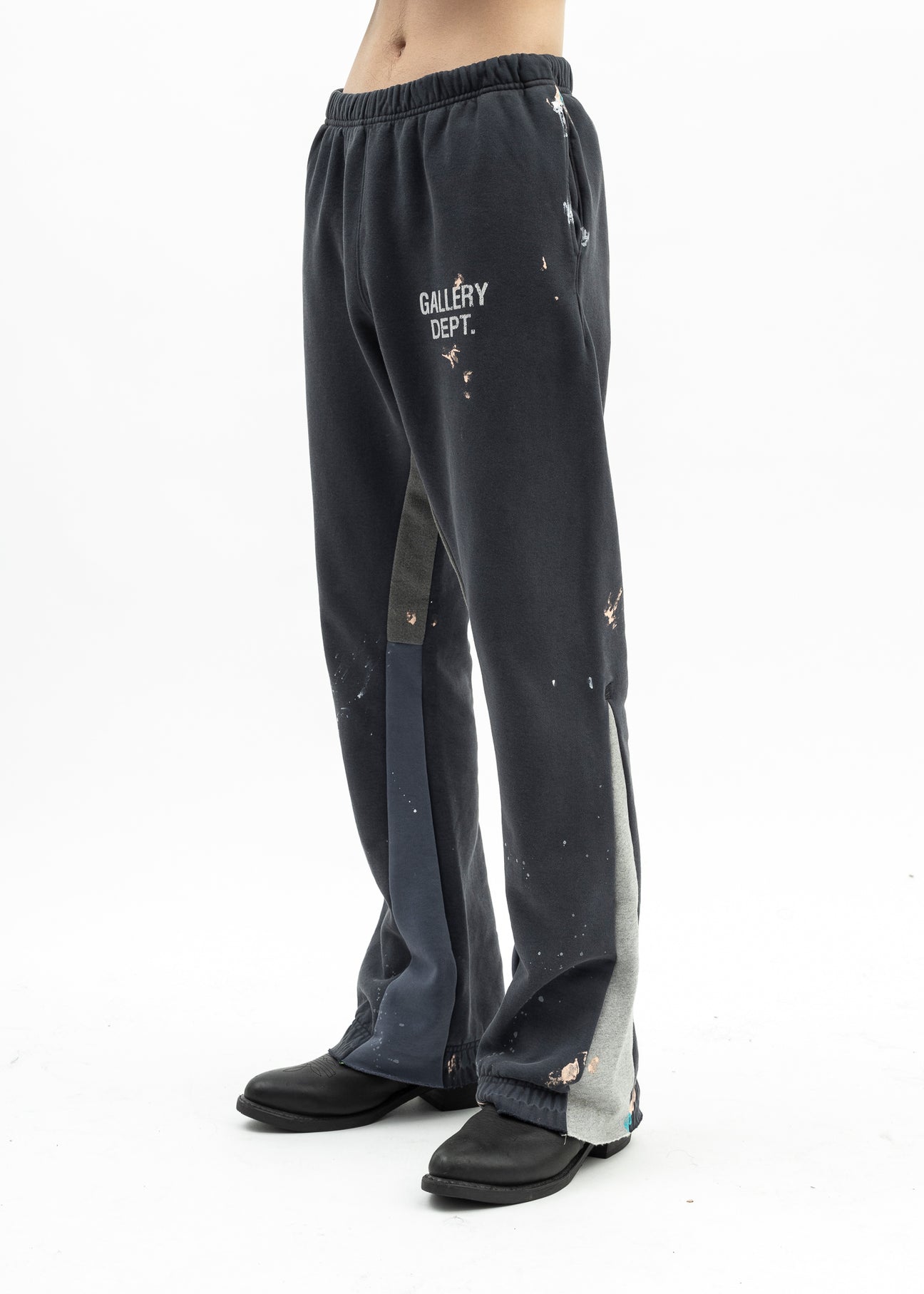 Gallery Dept Painted Flare Washed Black Sweatpants – 017 Shop