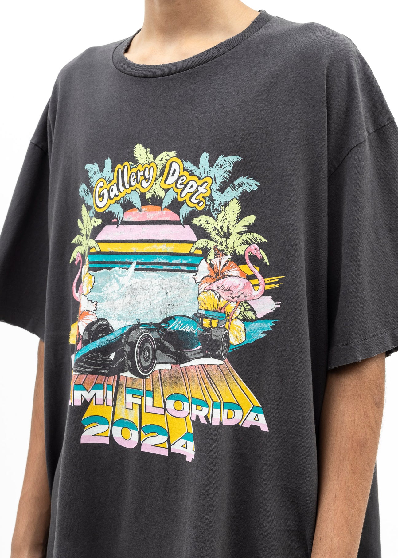 Gallery Dept Miami Grand Prix 2024 Charcoal Grey Tee – 017 Shop