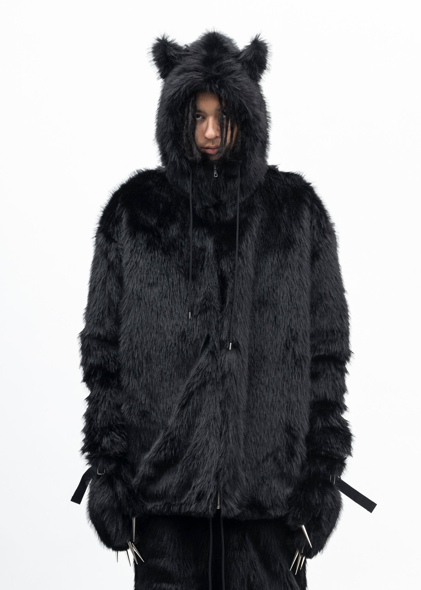 BLACK FAUX-FUR DEVIL JACKET – 017 Shop