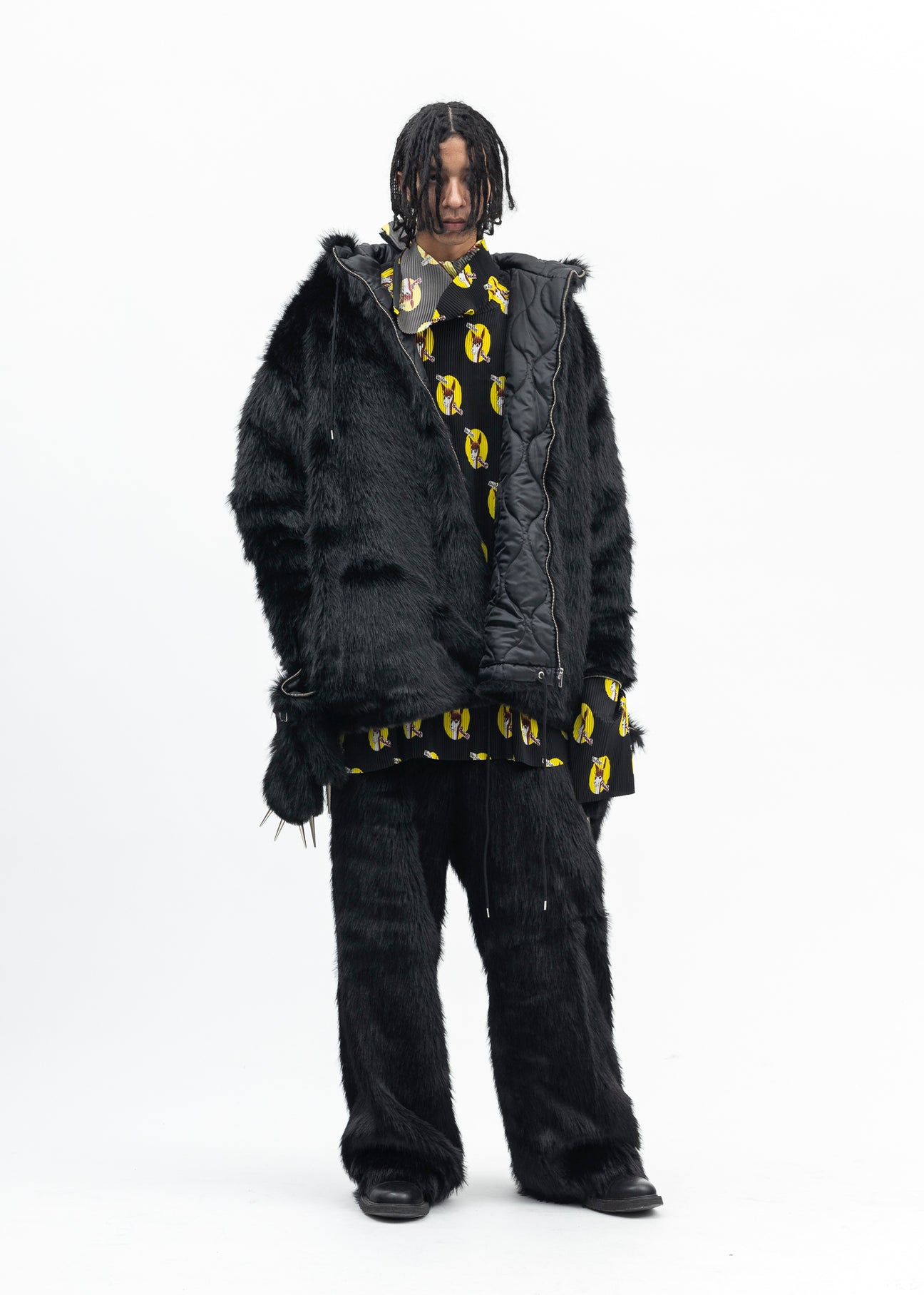 kidill FAUX-FUR DEVIL PANTS フェイクファーパンツ BLACK FAUX-FUR DEVIL PANTS – 017 Shop