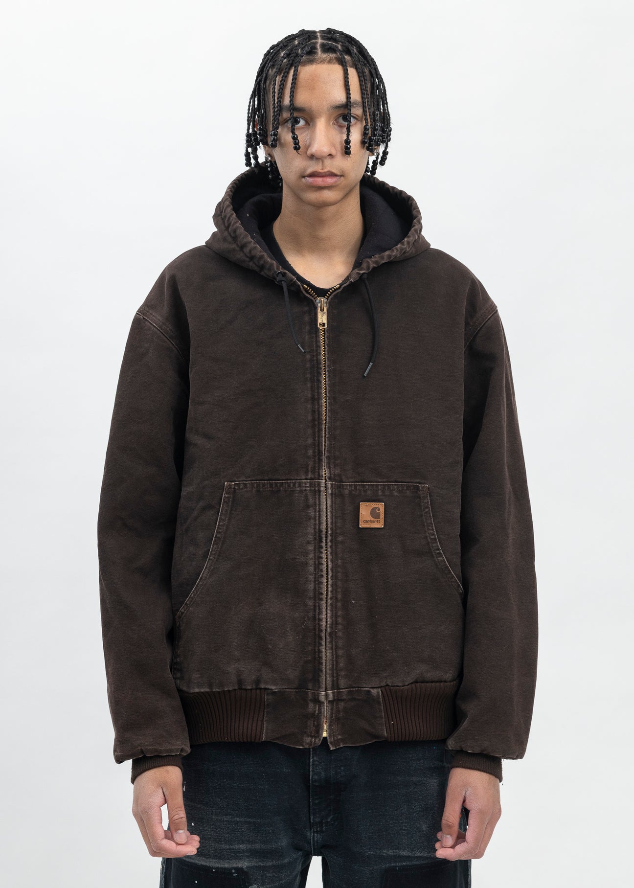 Vintage Brown Carhartt Hooded Jacket – 017 Shop