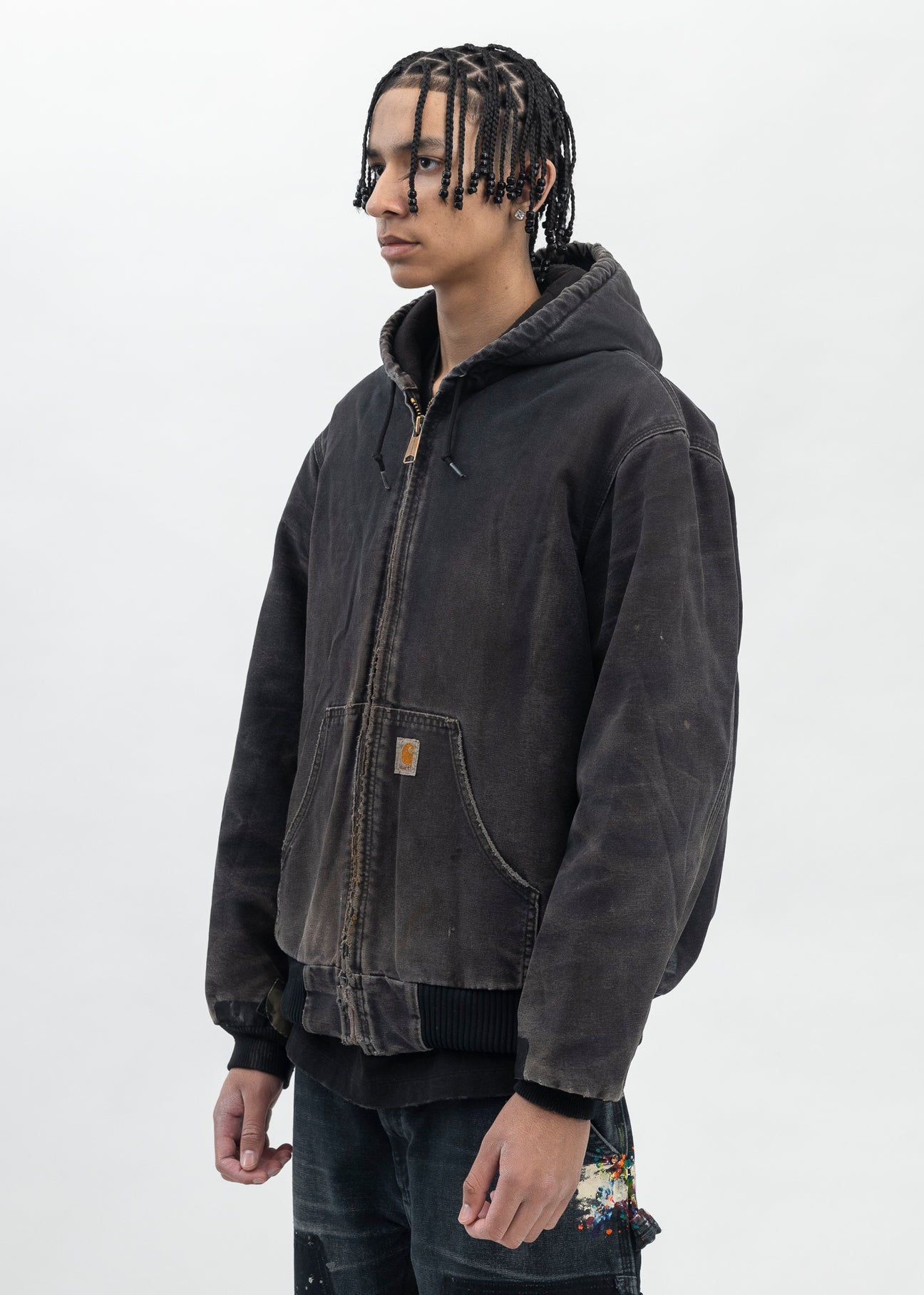 Vintage Black Carhartt Hooded Jacket – 017 Shop