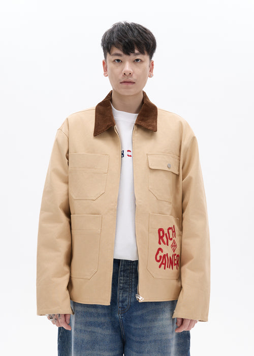 Beige Silk Chino Cut Off Jacket – 017 Shop