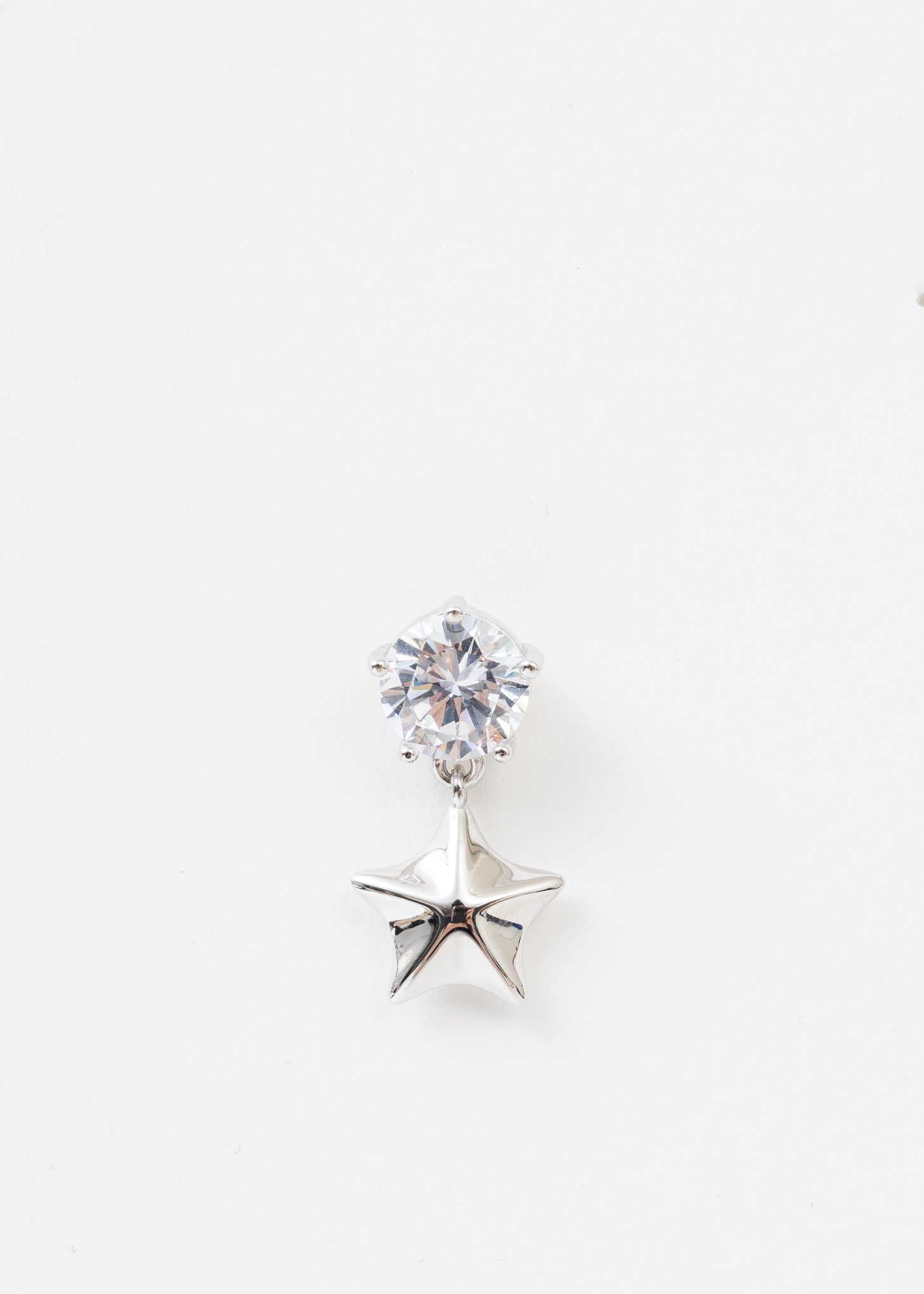 Silver Rhinestone And Star Earring - Single – 017 Shop