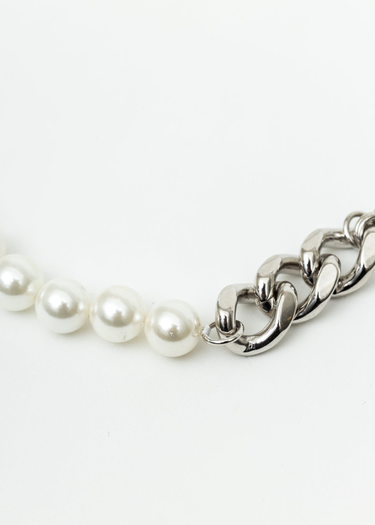 Pearl And Mix Chains Cuba Lock Necklace – 017 Shop