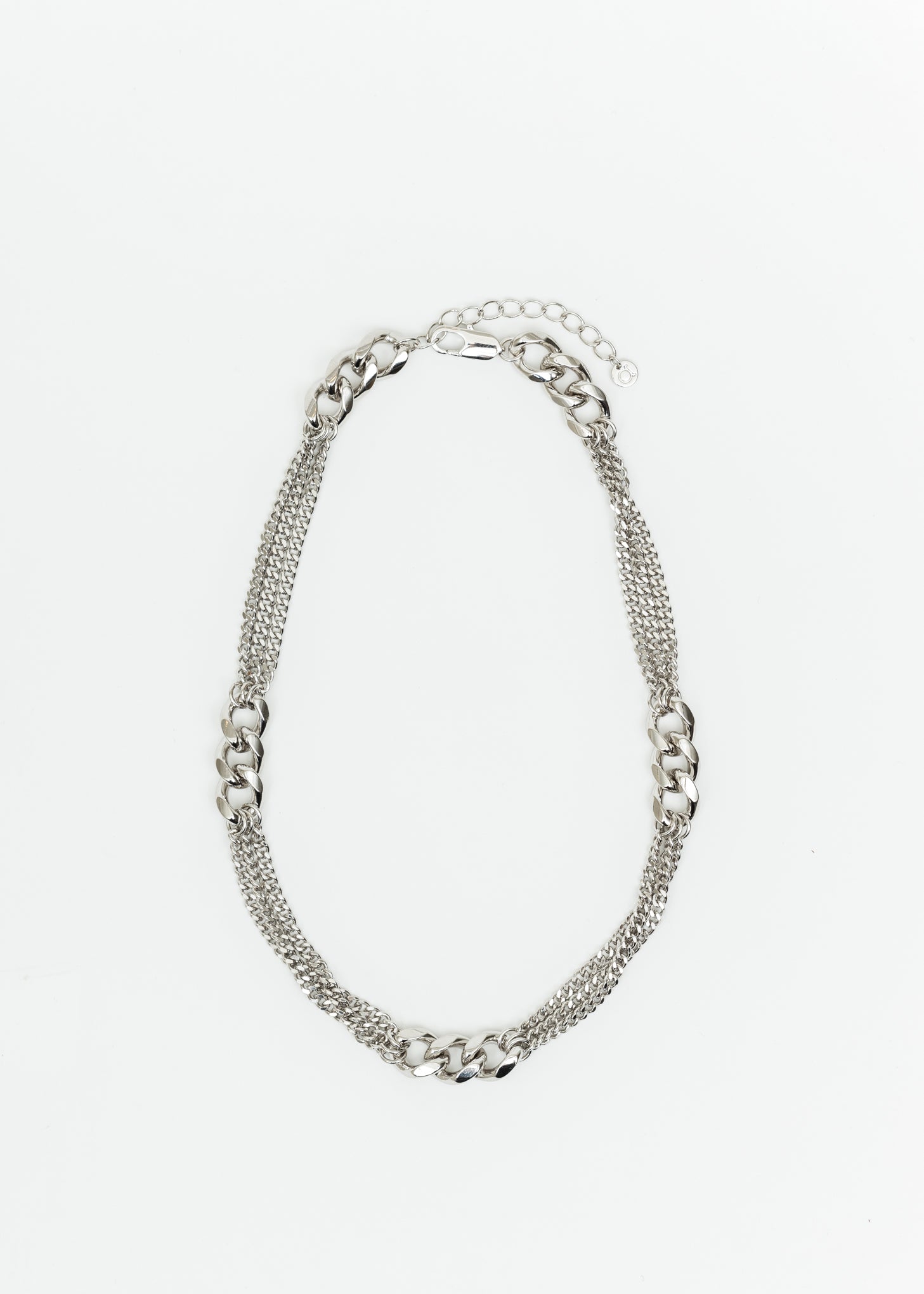 Silver Chains And Cuba Lock Necklace – 017 Shop