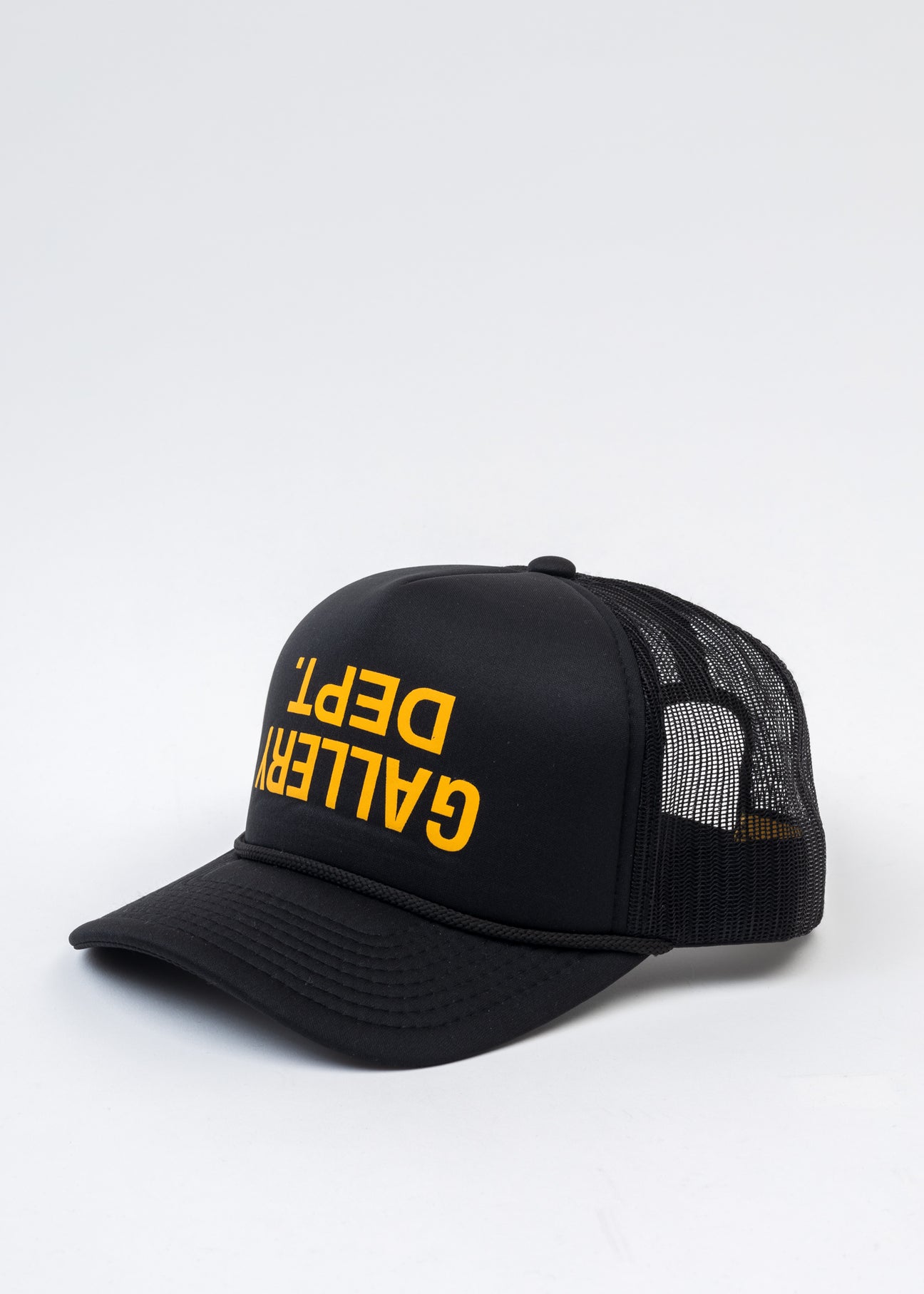 GALLERY DEPT. トラッカーキャップ ブラック/イエロー Black Reversal GALLERY DEPT. LOGO PAINTED Trucker Cap – 017 Shop