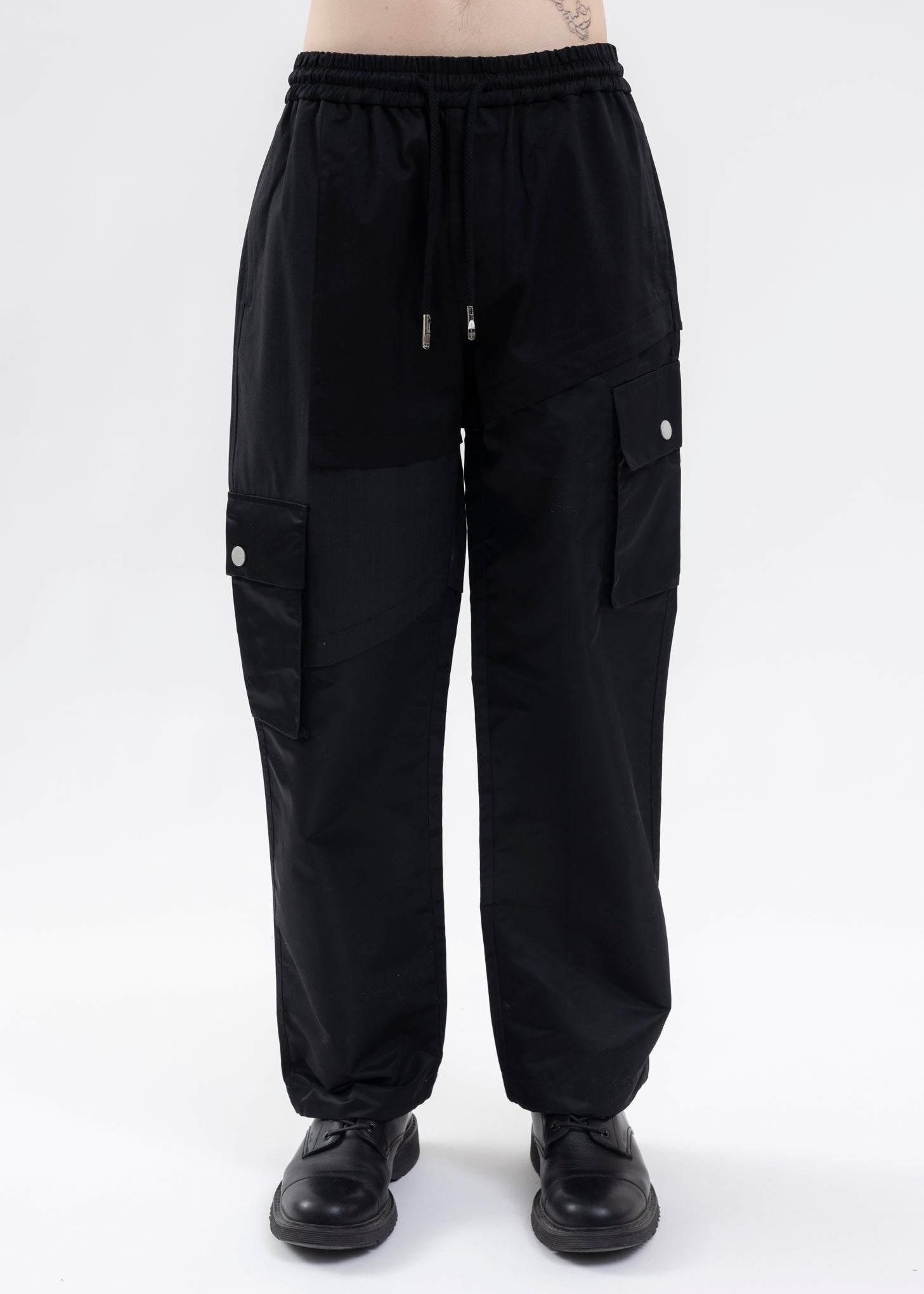 BLACK/GREY PANEL CARGO PANT – 017 Shop