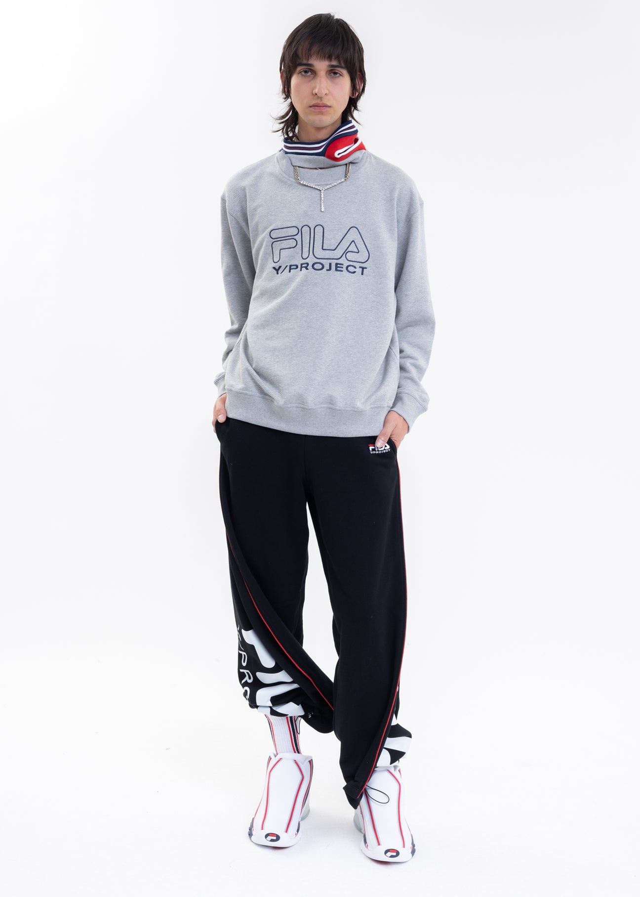 Grey Y/PROJECT X FILA THREE COLLAR Sweater – 017 Shop