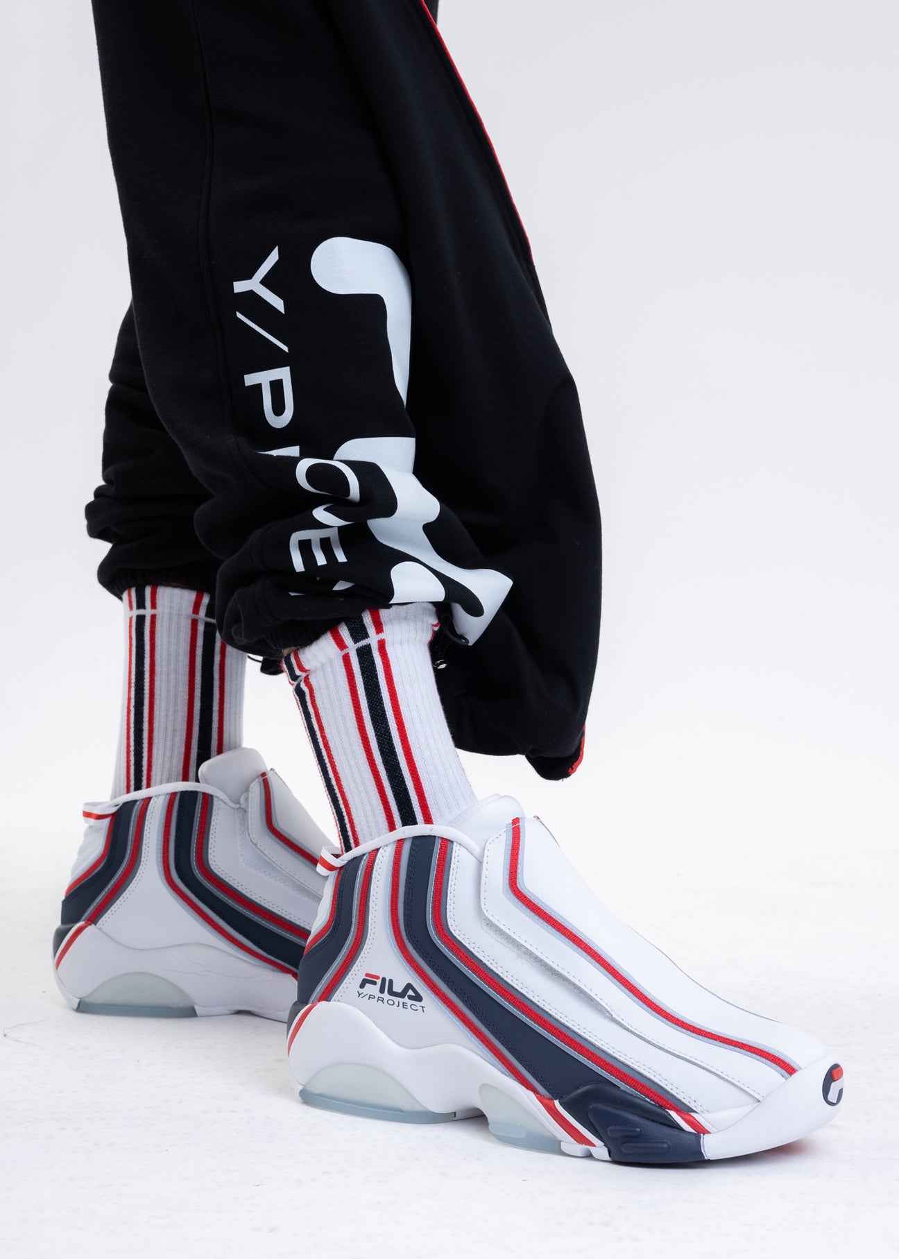 Black And White Y PROJECT X FILA ILLUSION STRIPE Socks 017 Shop