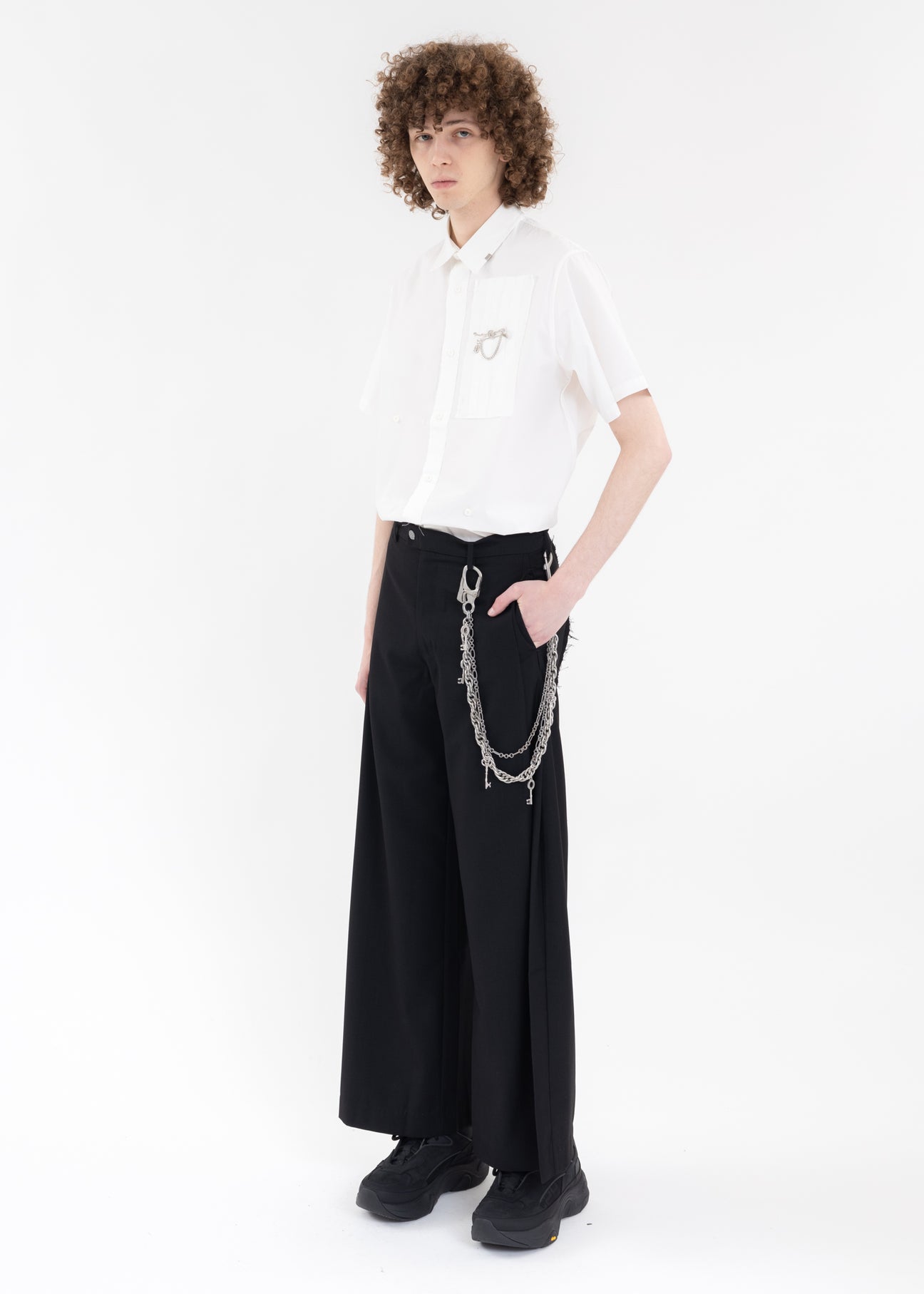 Black Volumetric Wide-Leg Trousers – 017 Shop