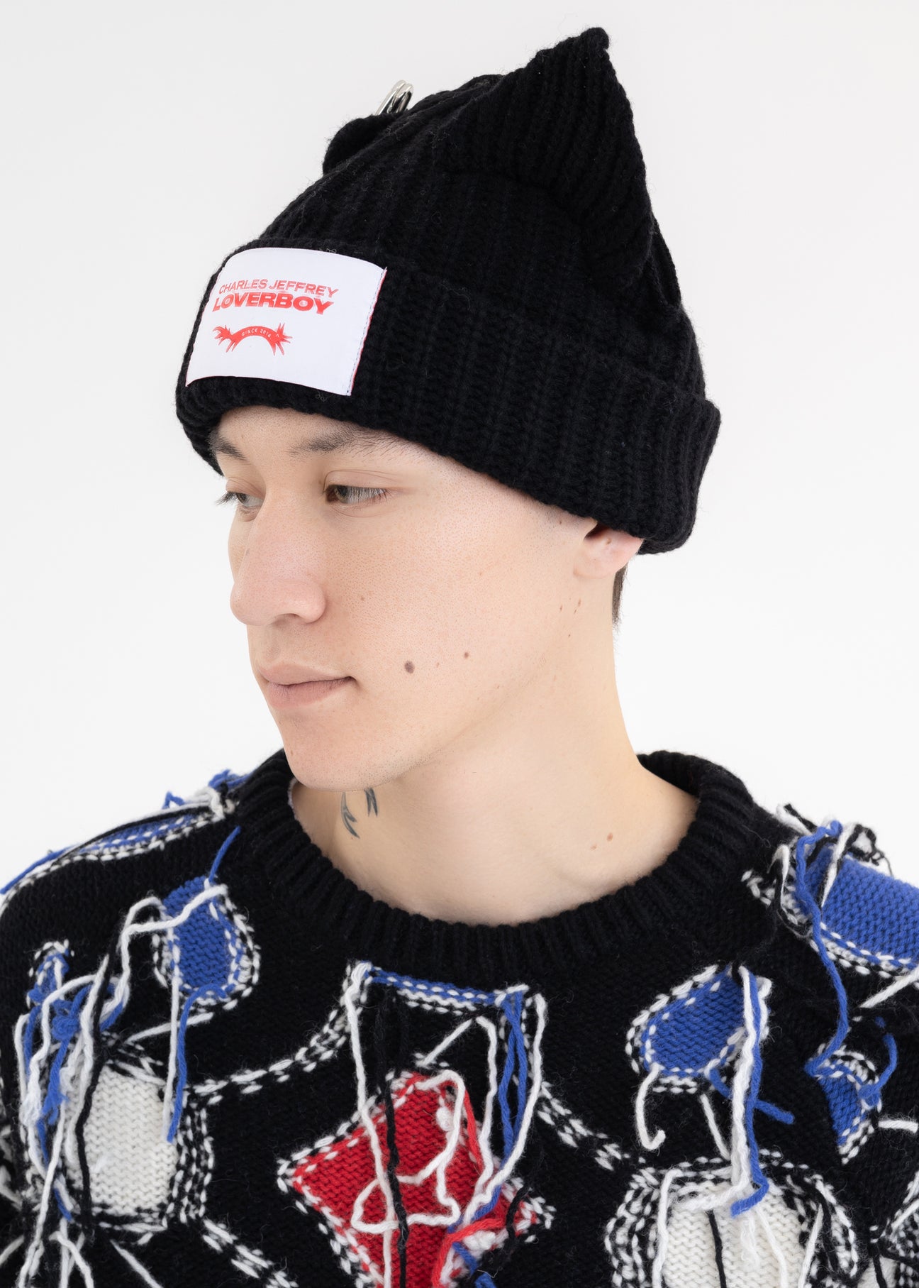【関税/送料無料】Charles Jeffrey Loverboy Punk Ears ビーニー Black CHUNKY PUNK EARS BEANIE – 017 Shop
