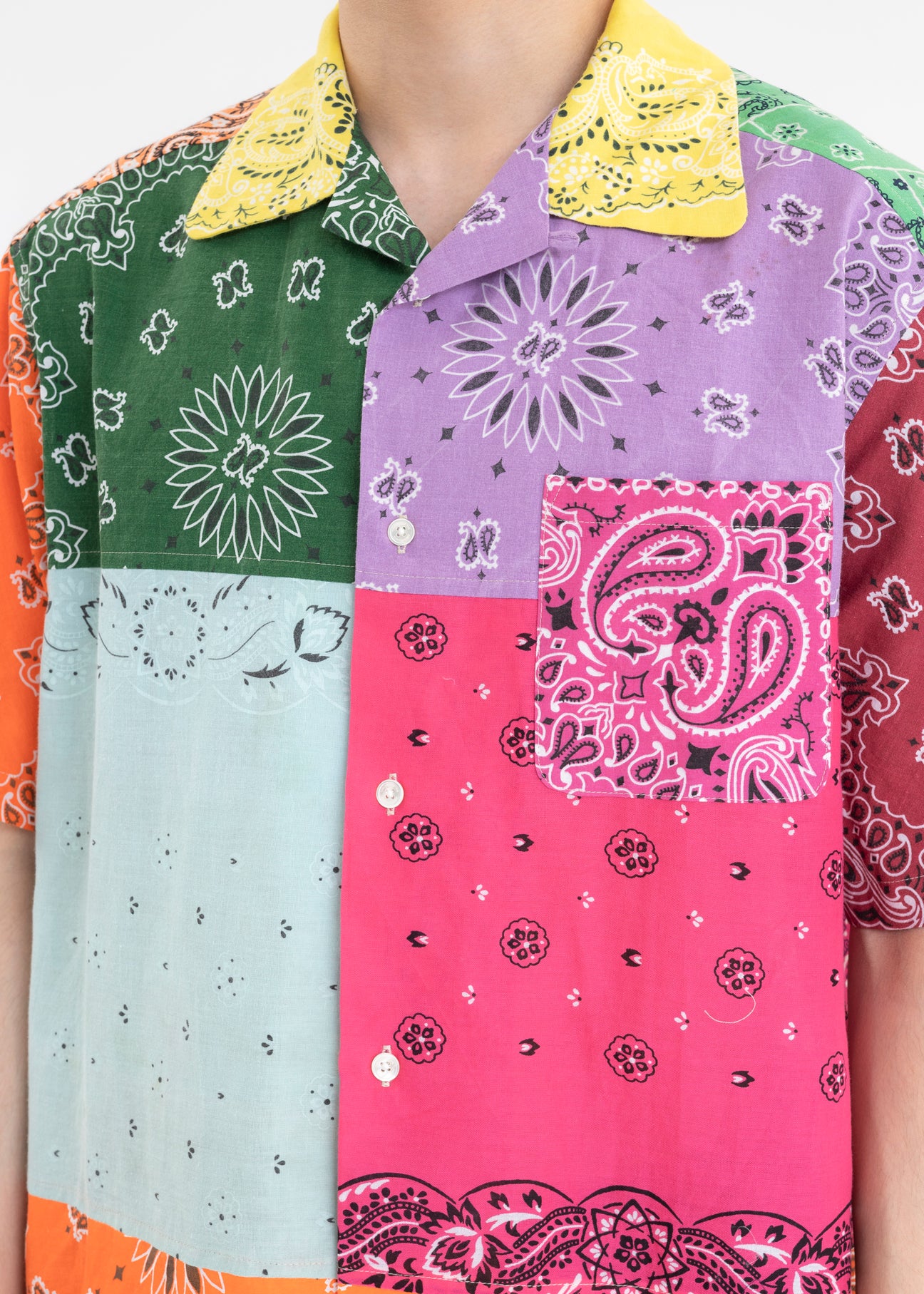 堅実な究極の Mix BANDANA PATCHWORK SHIRT SS – 017 Shop トップス