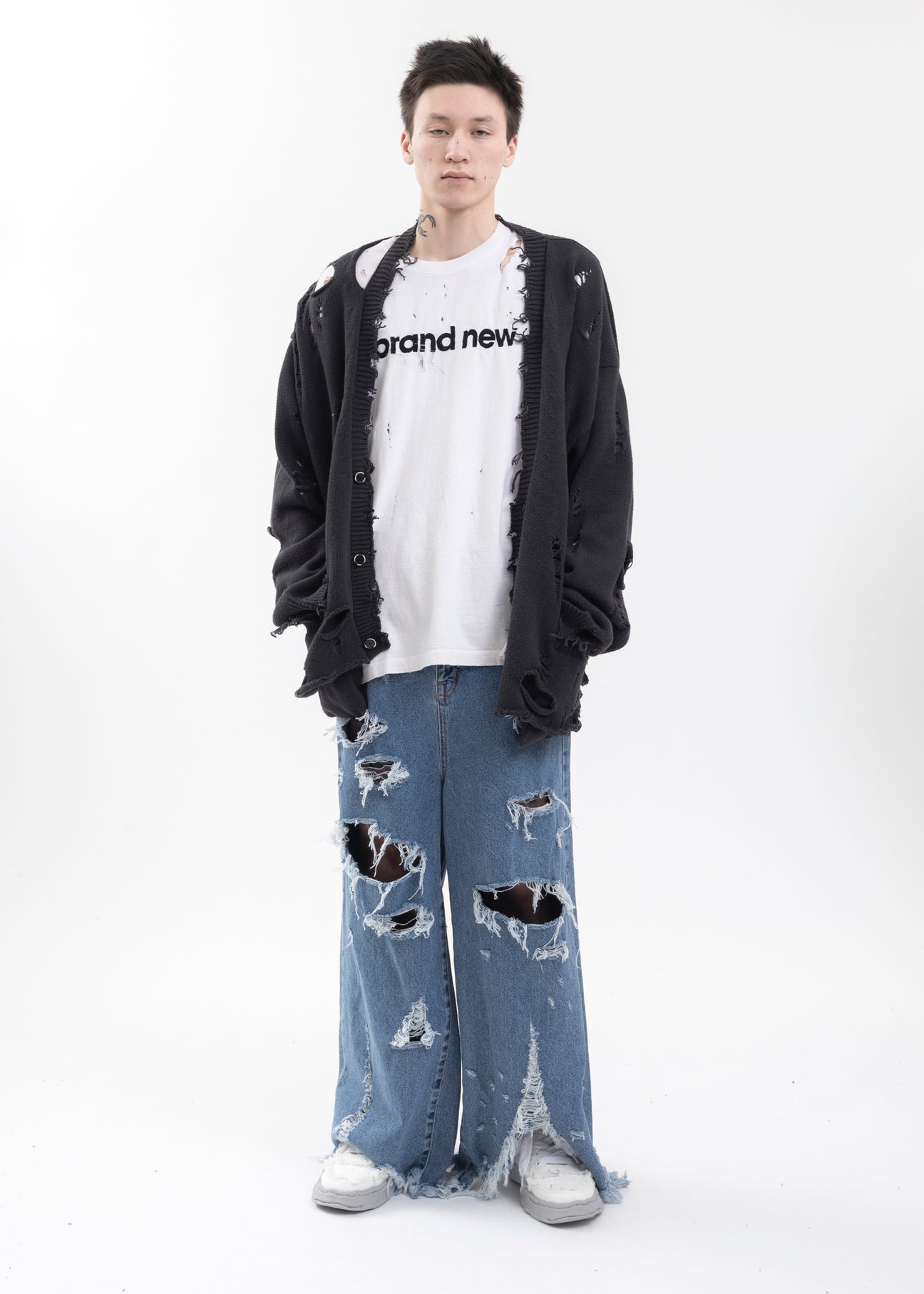 BLACK DESTROYED CARDIGAN – 017 Shop