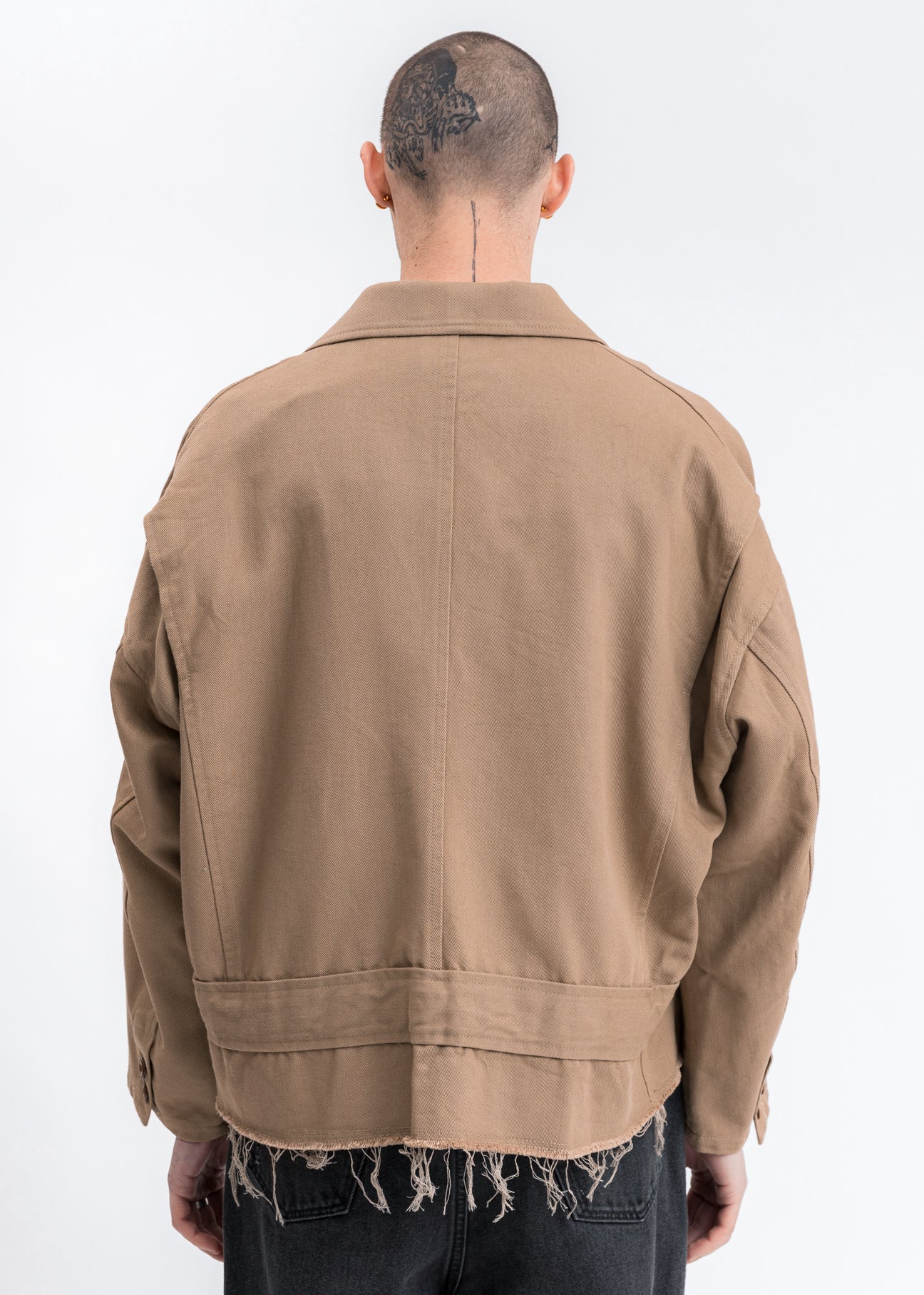 Beige Silk Chino Cut Off Jacket – 017 Shop