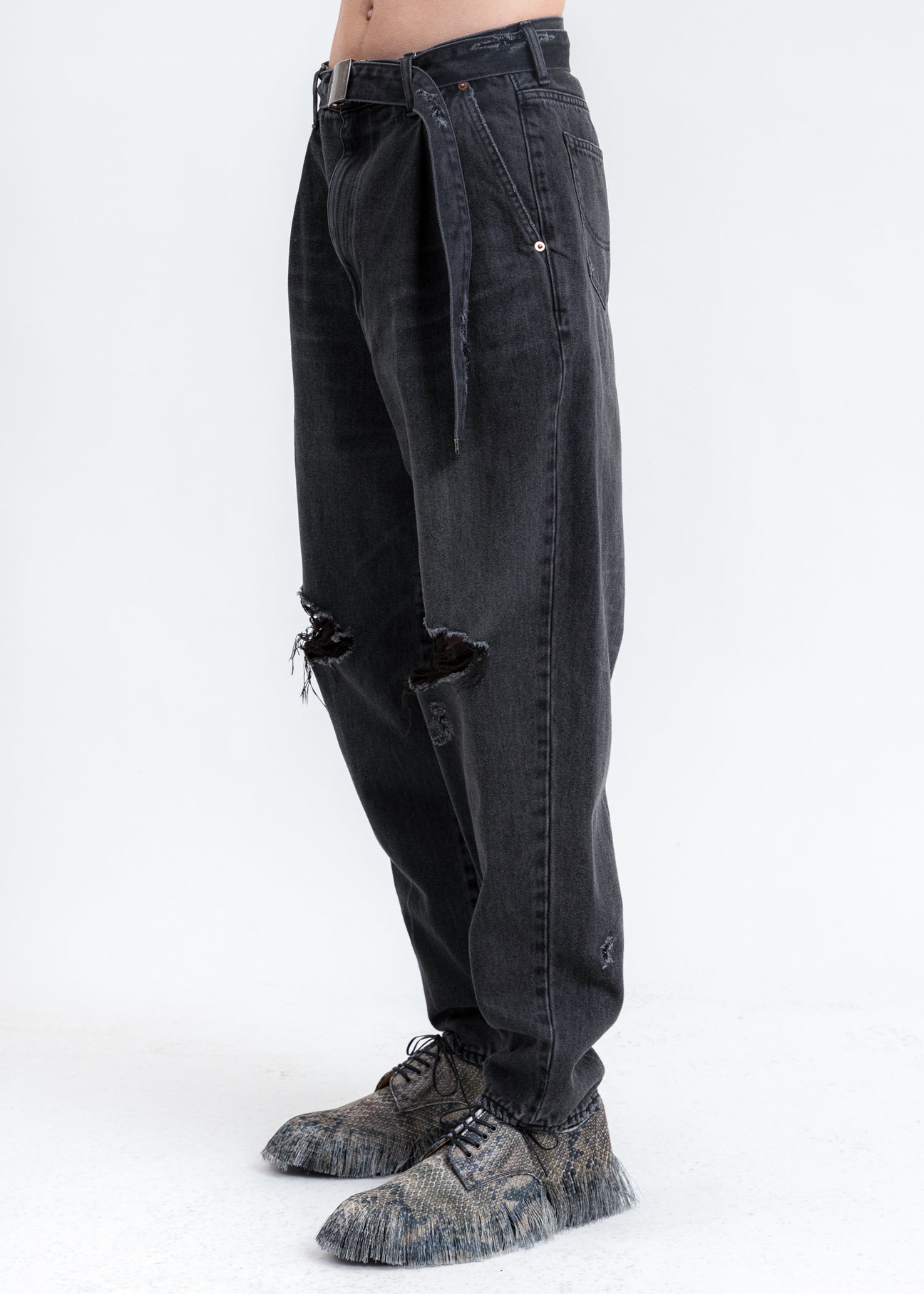doublet　 DAMAGED SILK DENIM PANTS Black Damaged Silk Denim Pants – 017 Shop