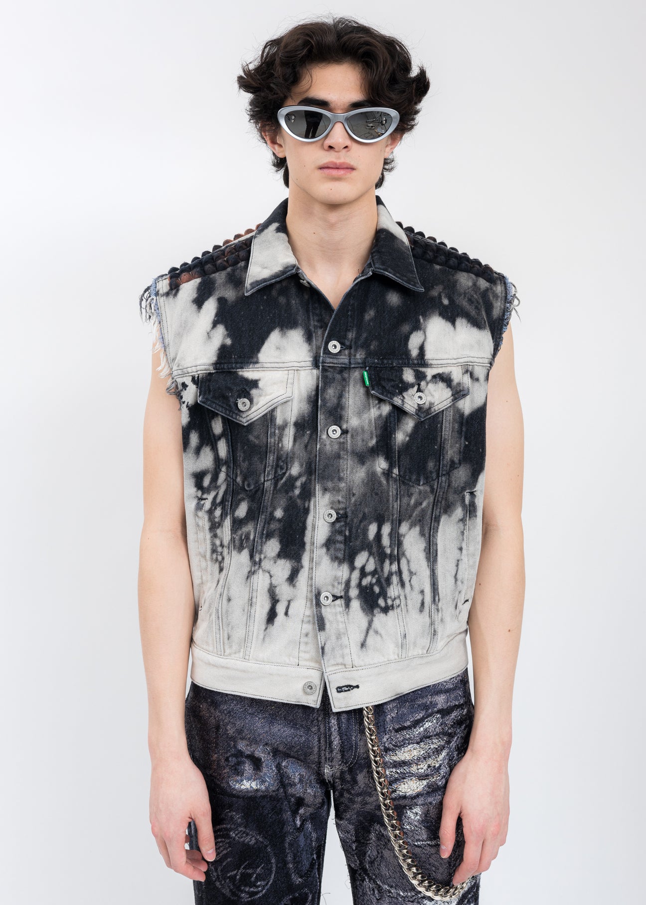 ジャケット・アウター doublet 22SS RECYCLE PUNK DENIM VEST Black RECYCLE PUNK DENIM Vest – 017 Shop