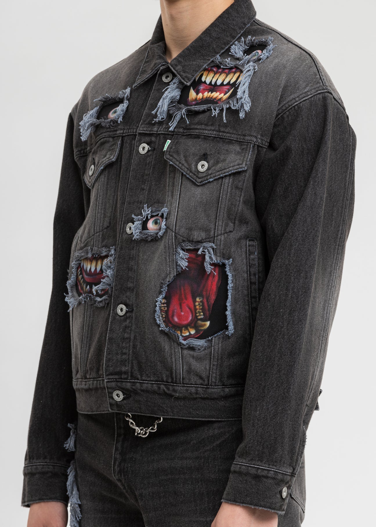 Black Recycle Denim Monster Repair Jacket – 017 Shop