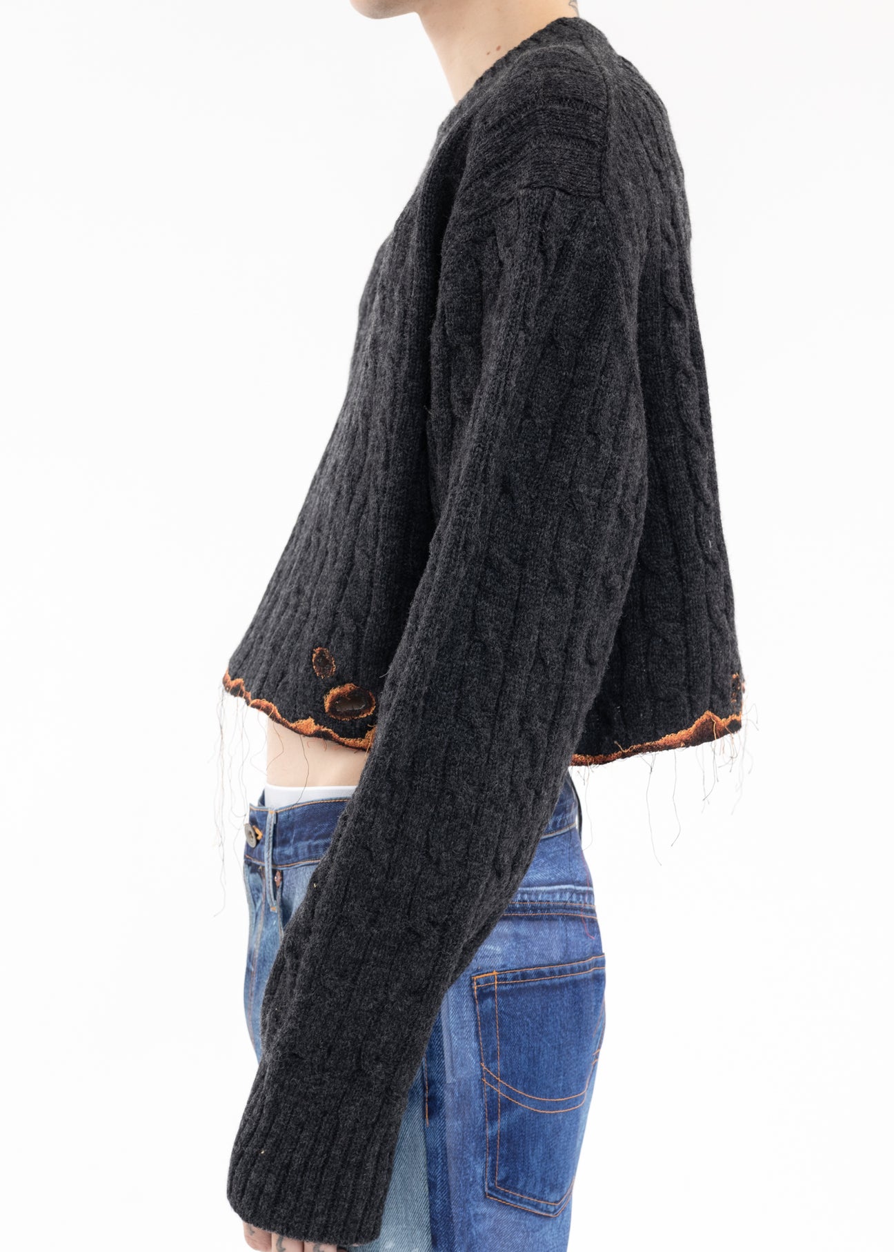 doublet BURNING EMBROIDERY KNIT PULLOVER
