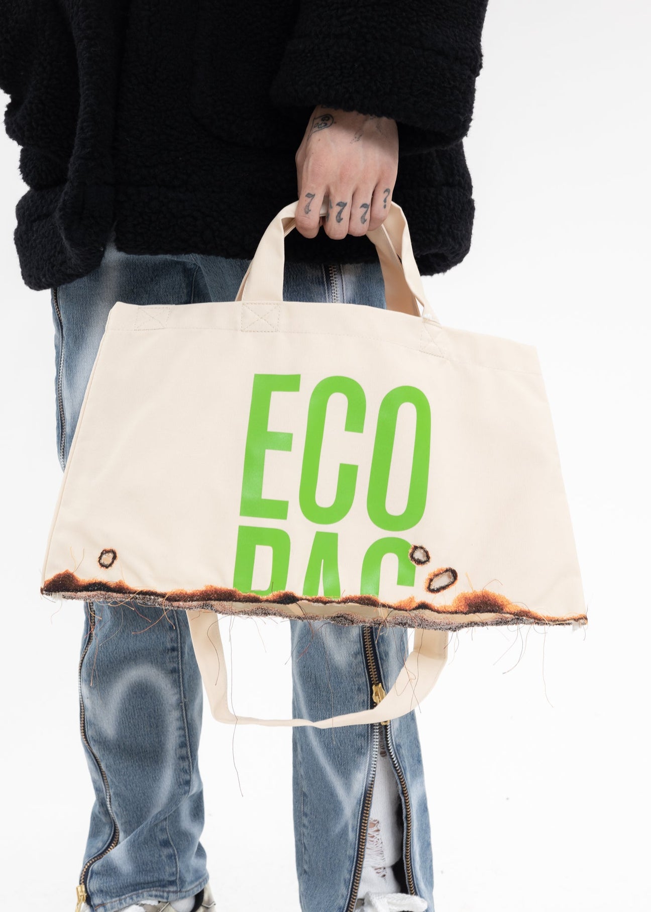 Ivory BURNING EMBROIDERY ECO BAG – 017 Shop