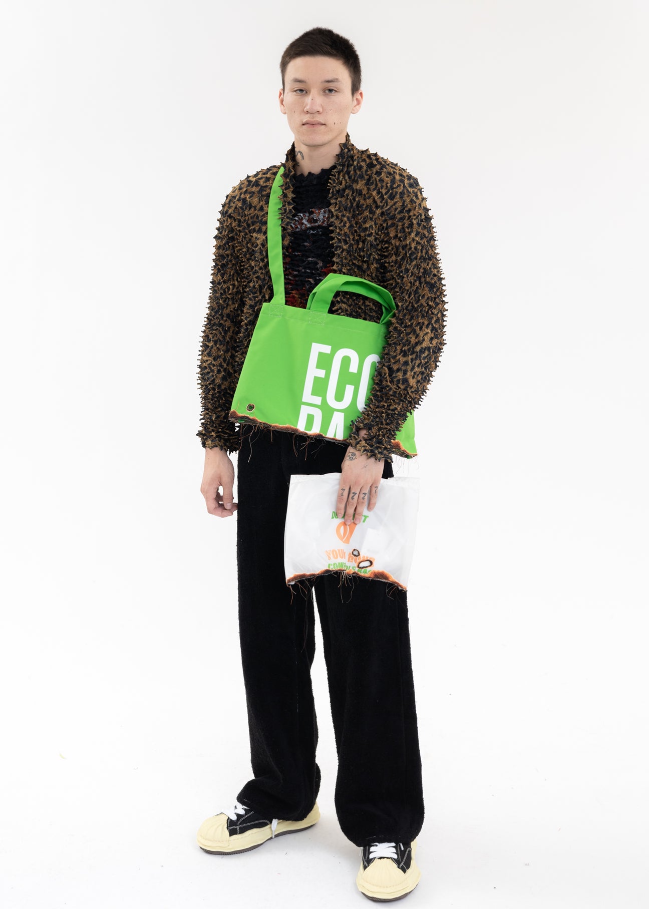 Green BURNING EMBROIDERY ECO BAG – 017 Shop