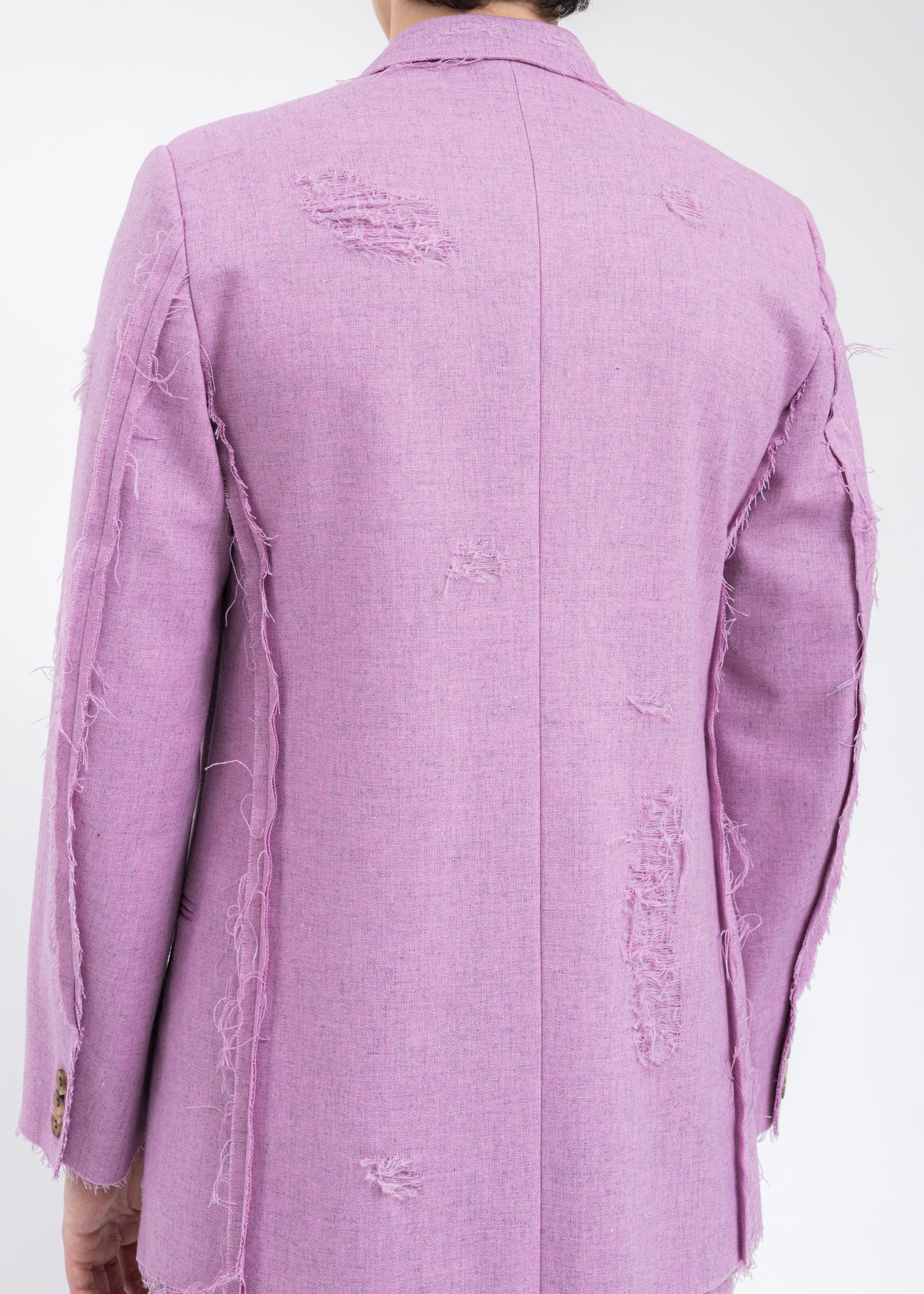 Pink RECYCLE WOOL DAMAGED Jacket – 017 Shop