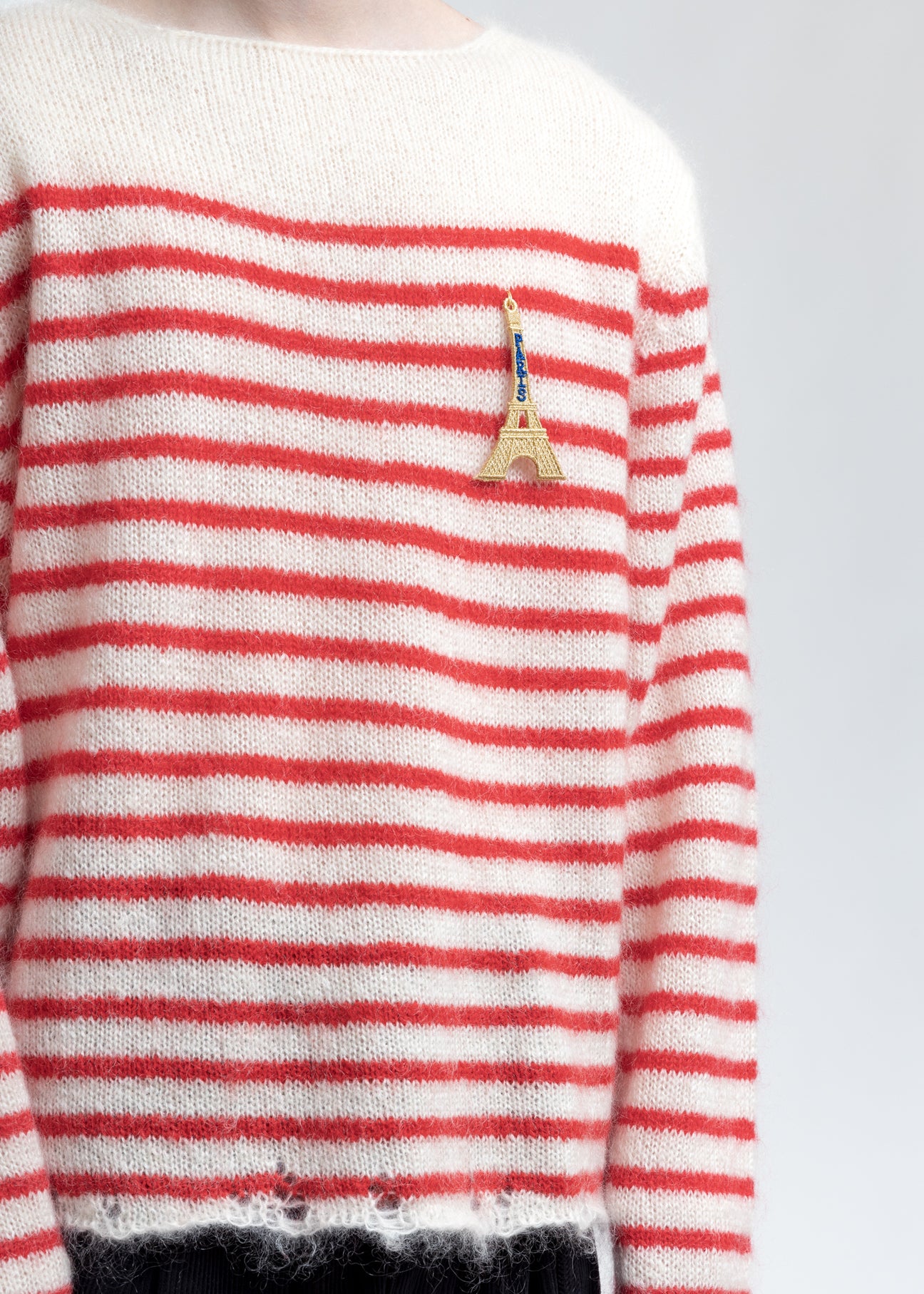 Red Stripes French Border Mohair Pullover – 017 Shop