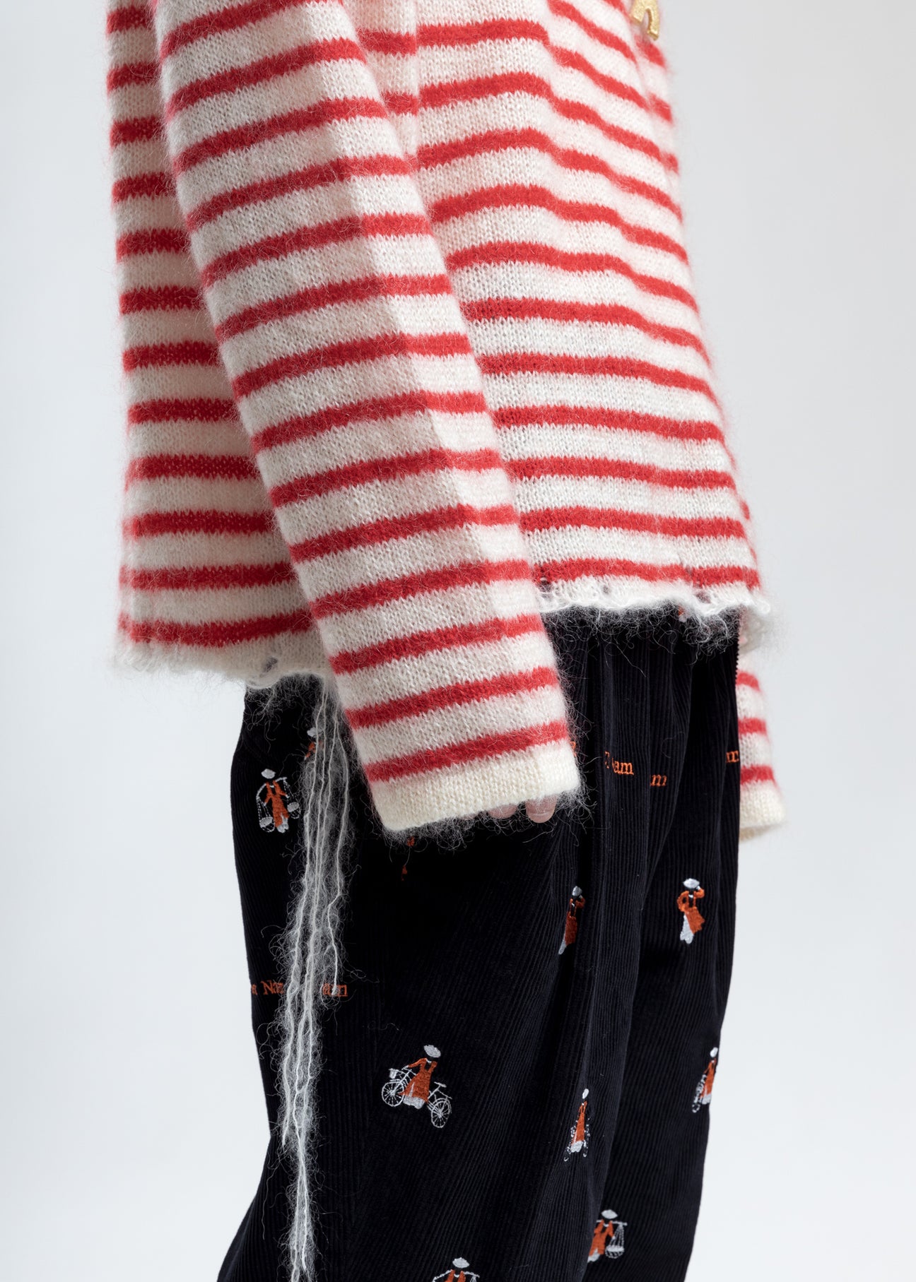 Red Stripes French Border Mohair Pullover – 017 Shop