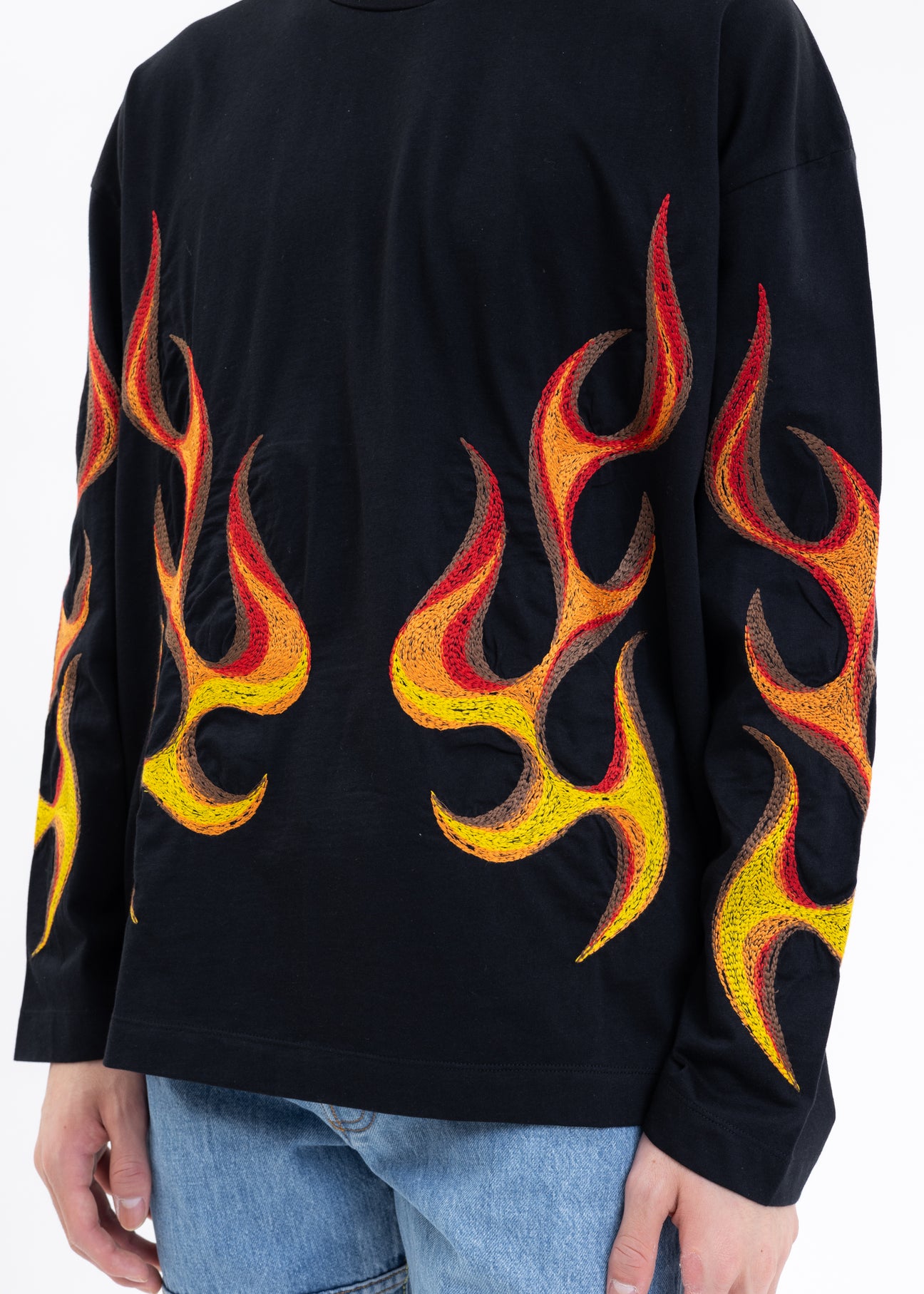 Black SPIRIT FLAMING LS T-Shirt – 017 Shop