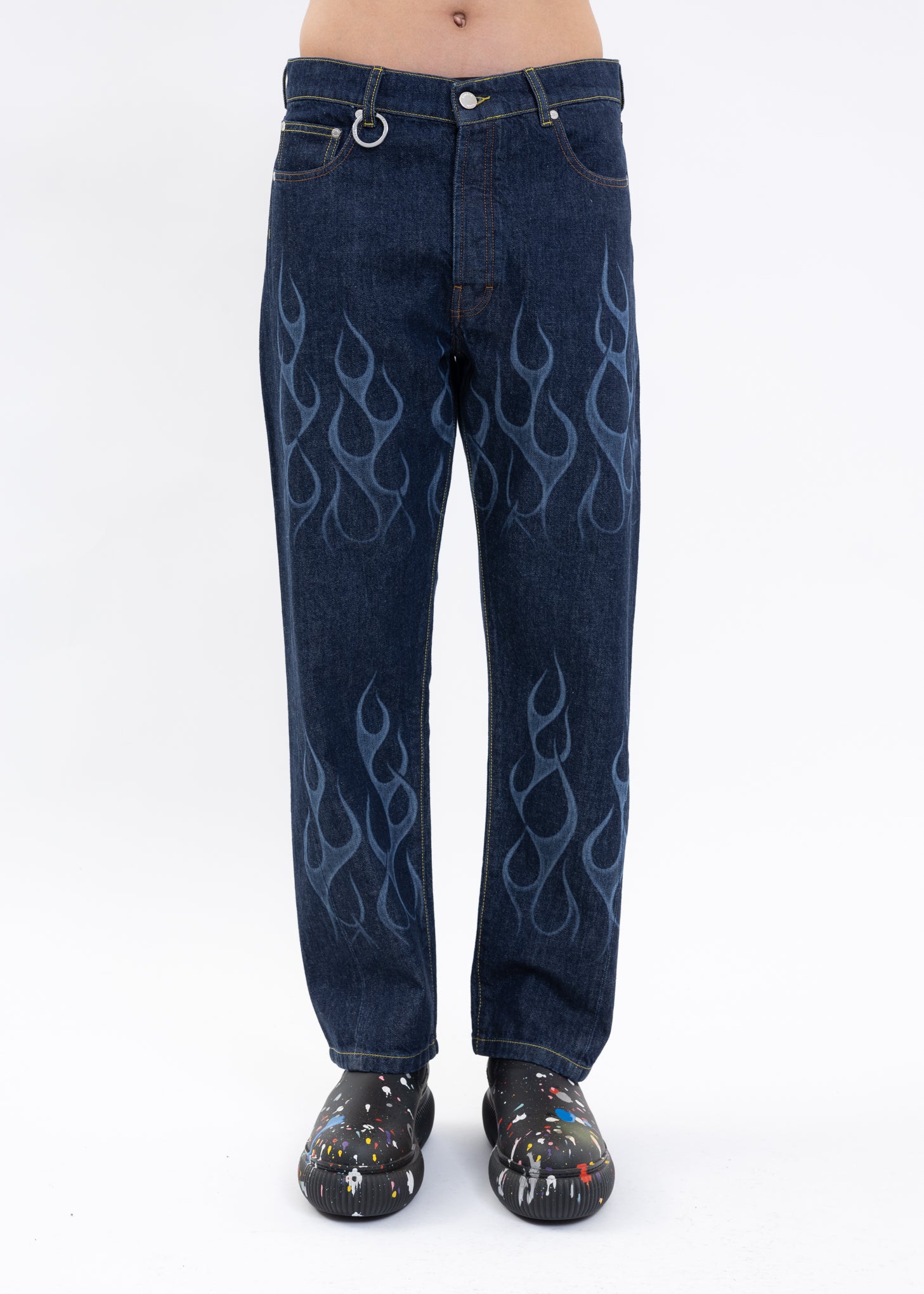 Indigo SIDE DENIM FLAMING Pants – 017 Shop