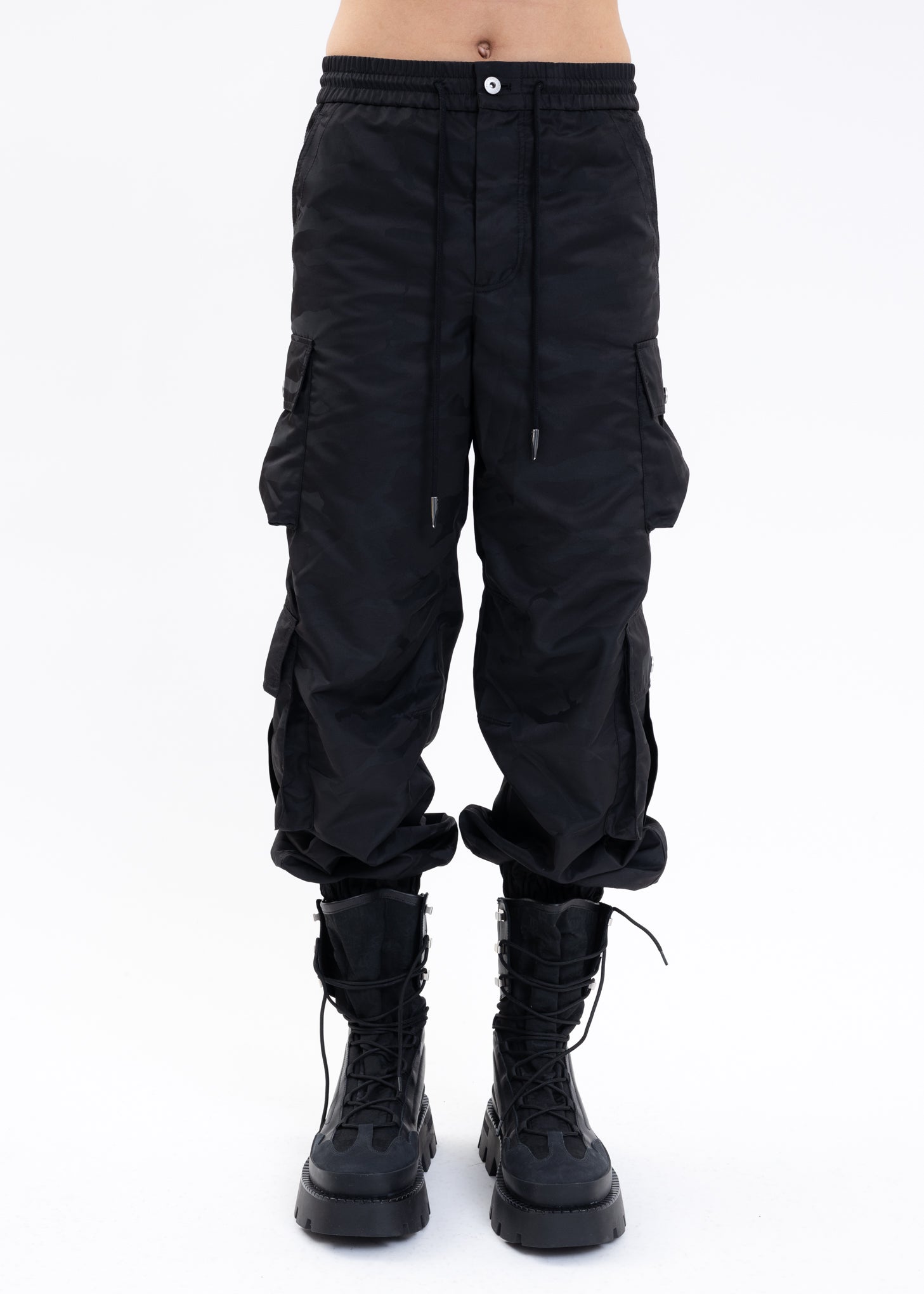 BLACK CARGO POCKET TROUSERS – 017 Shop