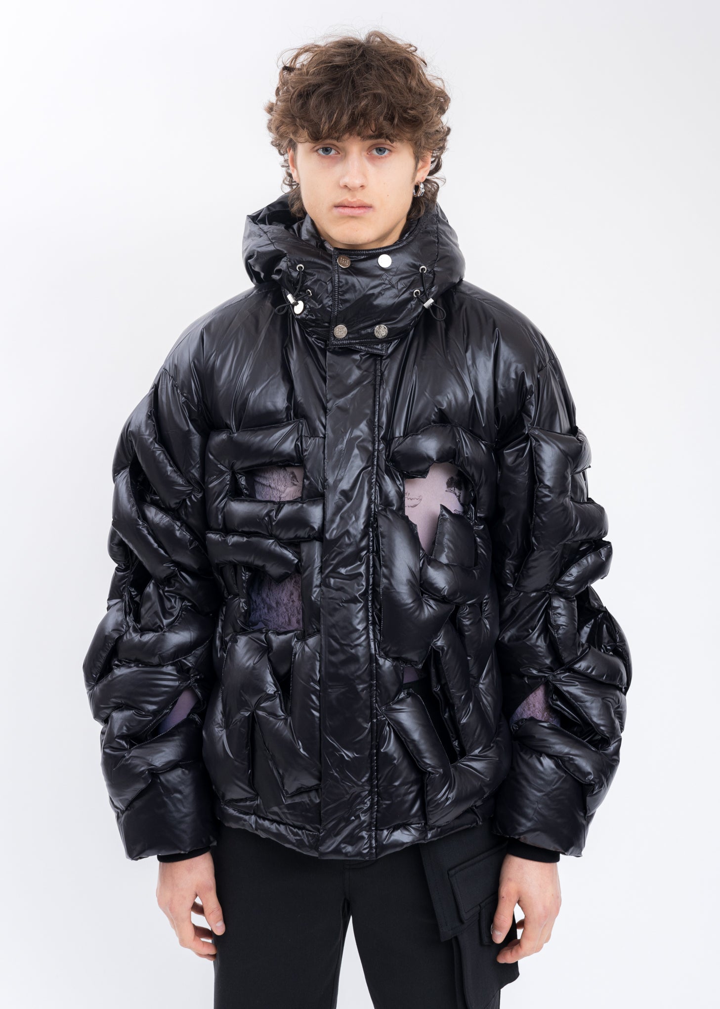 Black 3D FCW Letter Down Jacket – 017 Shop