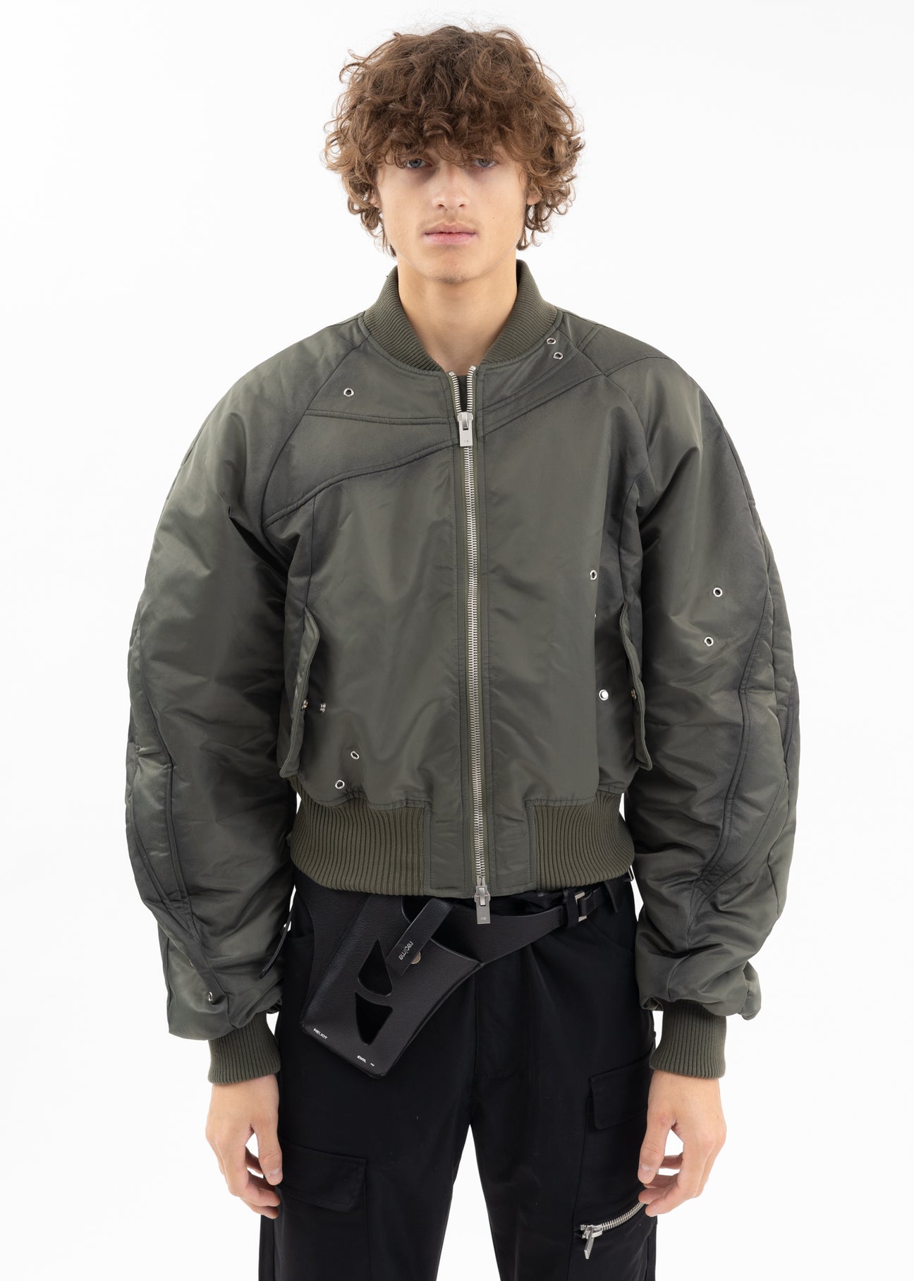 KHAKI TRANQUIL BOMBER JACKET – 017 Shop - Main Image