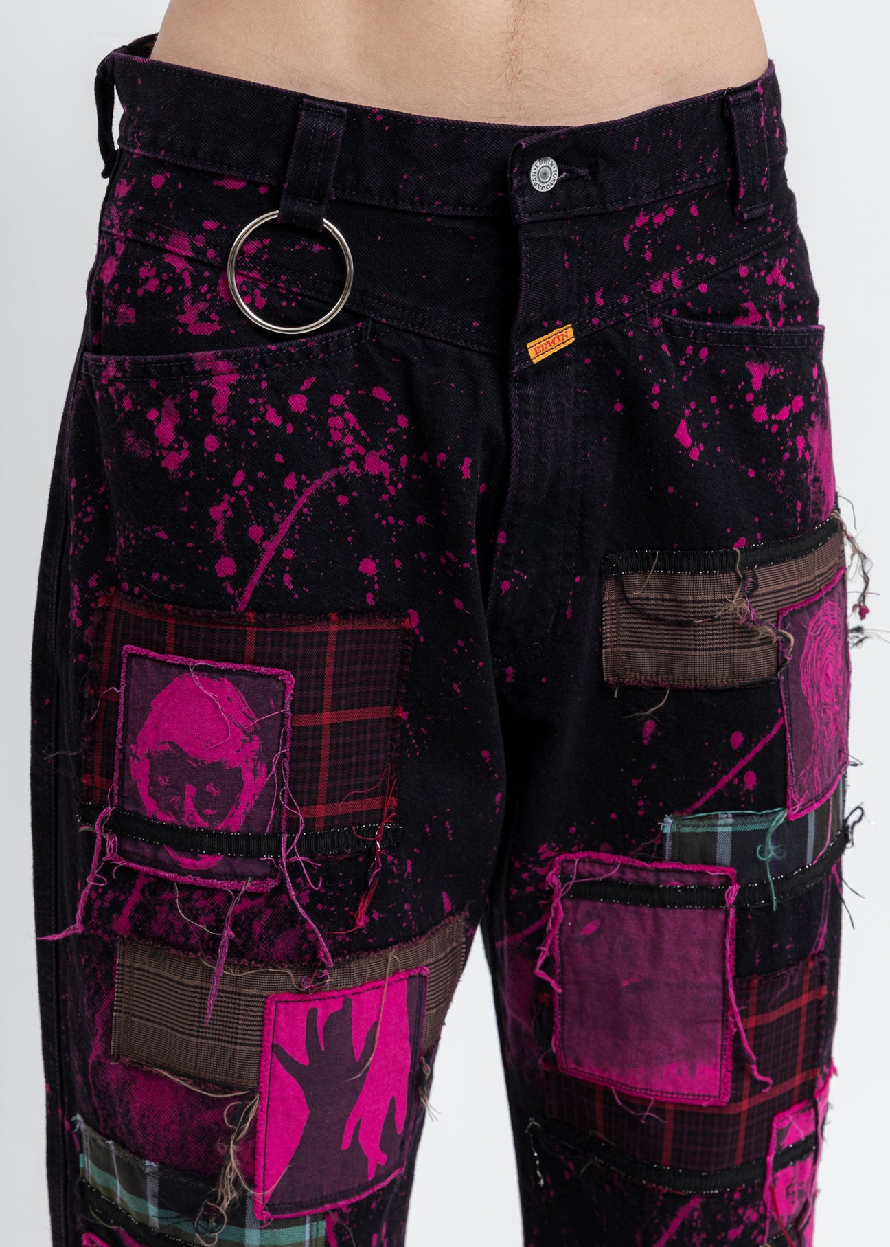 Black And Pink KIDILL × EDWIN Patch Katana Wide Pants – 017 Shop