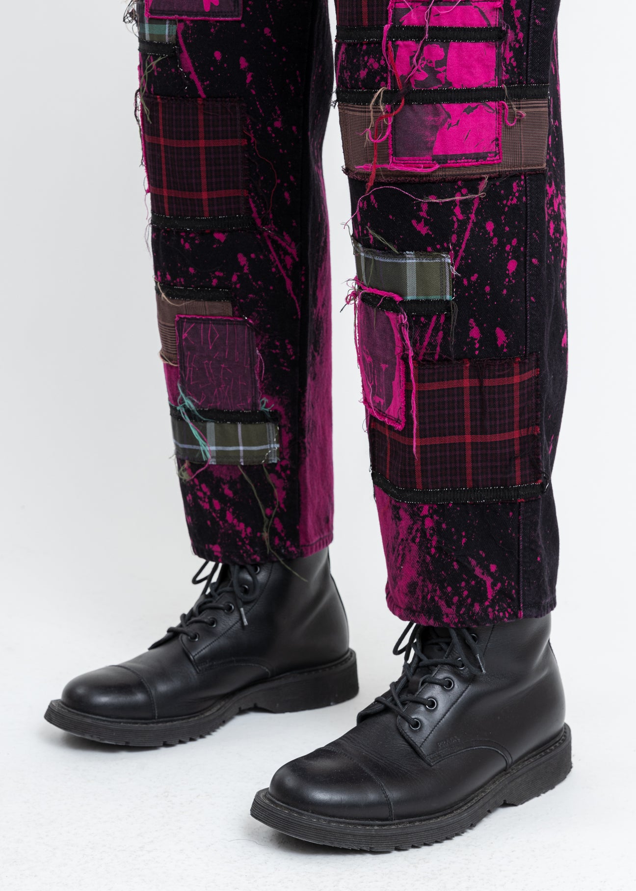 Black And Pink KIDILL × EDWIN Patch Katana Wide Pants – 017 Shop