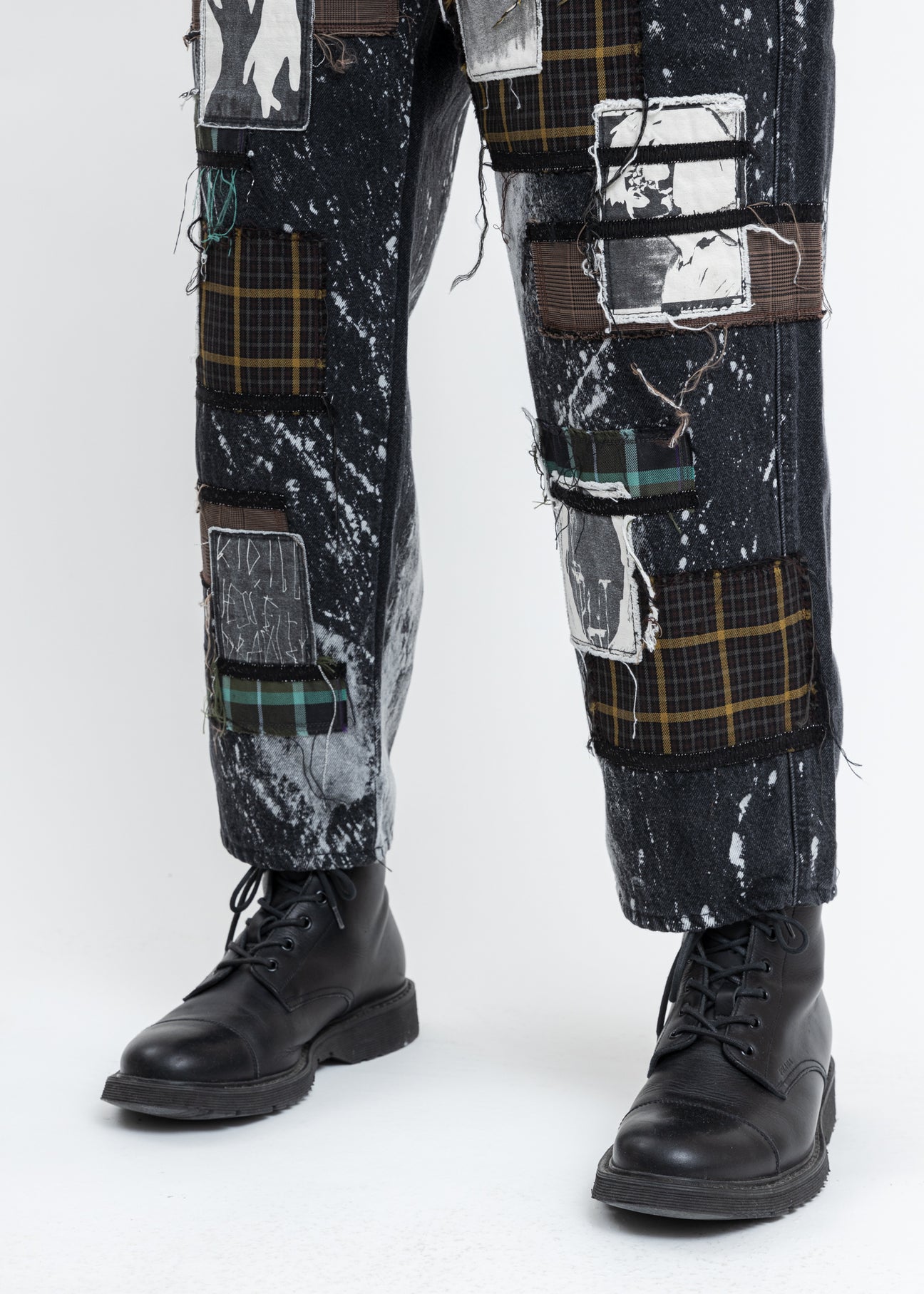 Black And White KIDILL × EDWIN Patch Katana Wide Pants – 017 Shop