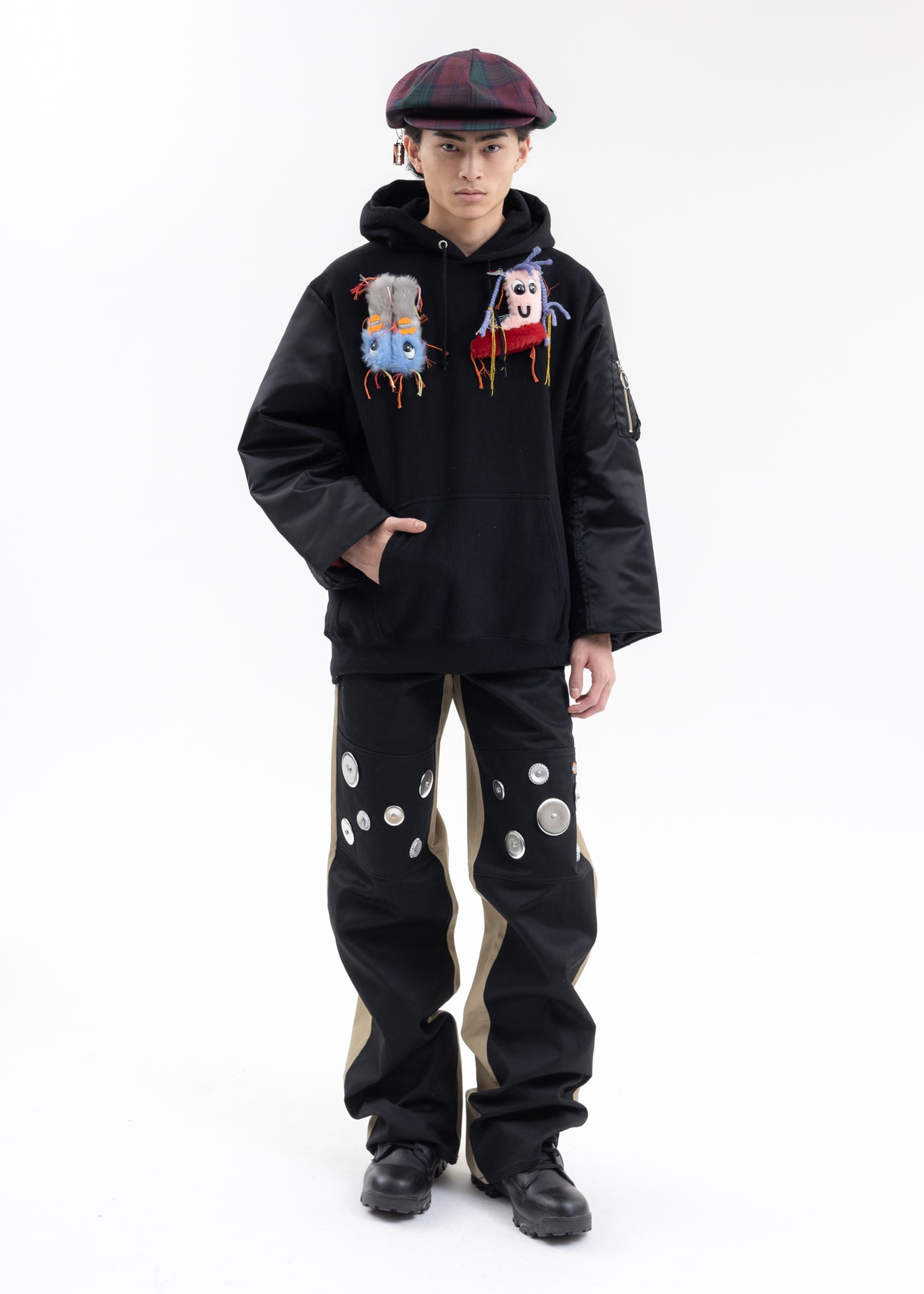 Black X Khaki KIDILL × Dickies Metal Badges Pants – 017 Shop