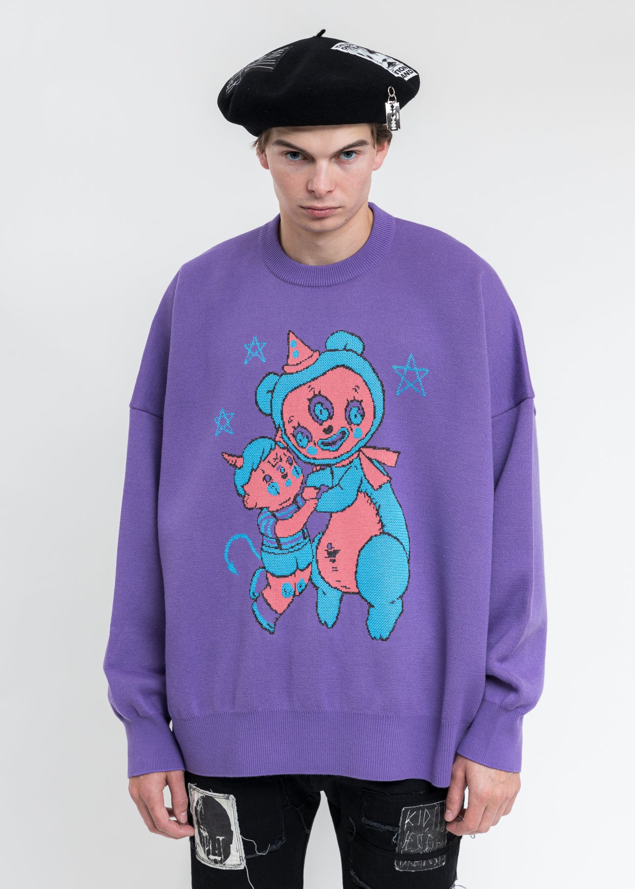 Purple Hell Boy Knit Pullover Sweater – 017 Shop