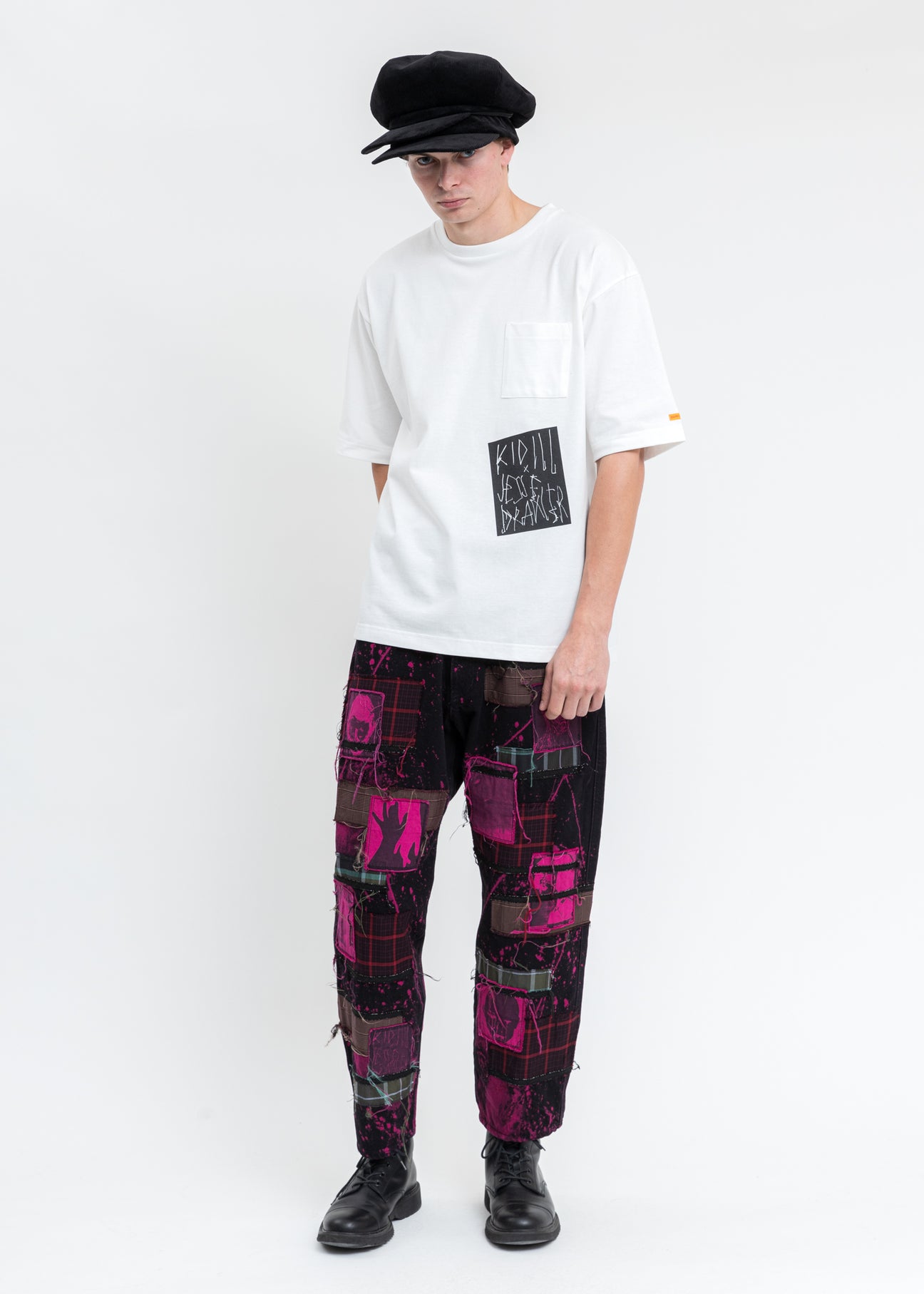 Black And Pink KIDILL × EDWIN Patch Katana Wide Pants – 017 Shop