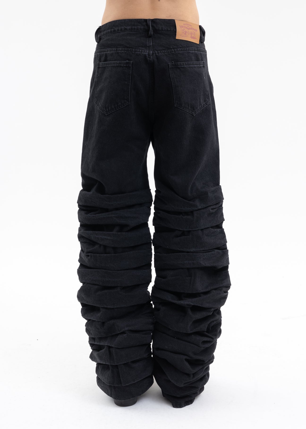 BLACK PLASTER DENIM PANTS – 017 Shop