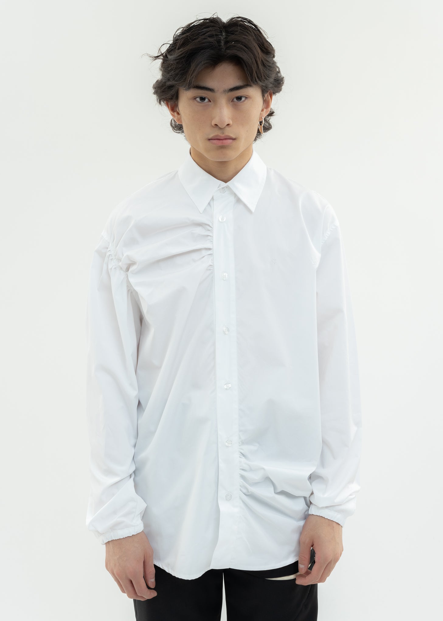 White Shirt With Shirring Detail – 017 Shop