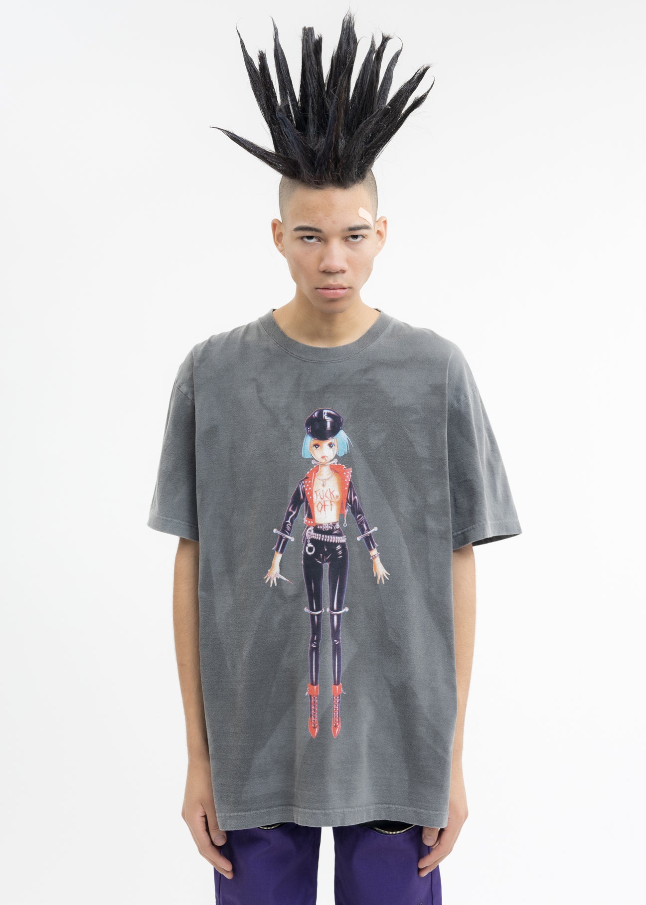 Black Hand Dyed T-Shirt - FUCK OFF Artwork by TREVOR BROWN – 017 Shop