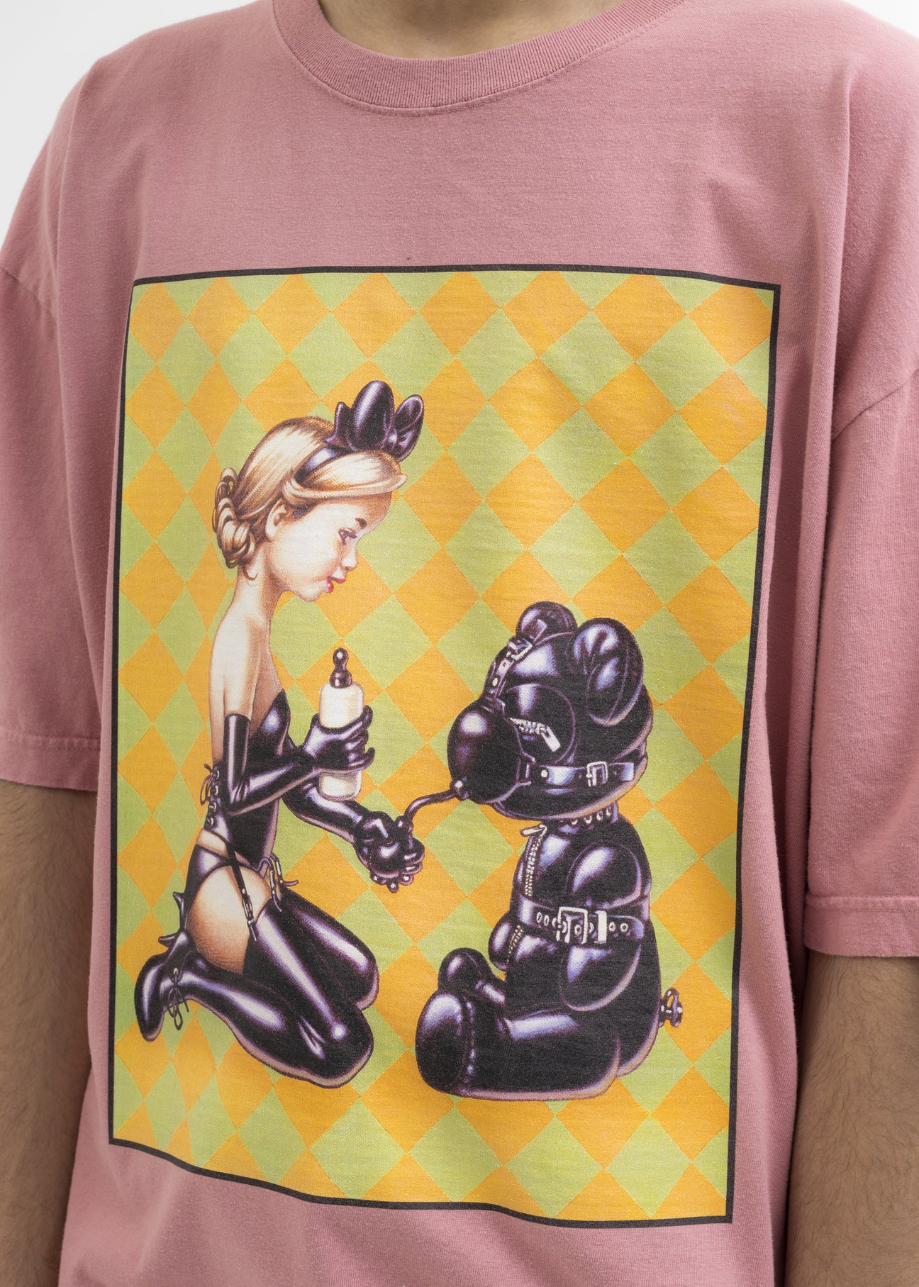 Used Pink KIDILL × EDWIN Bondage T-Shirt - Artwork by Trevor Brown
