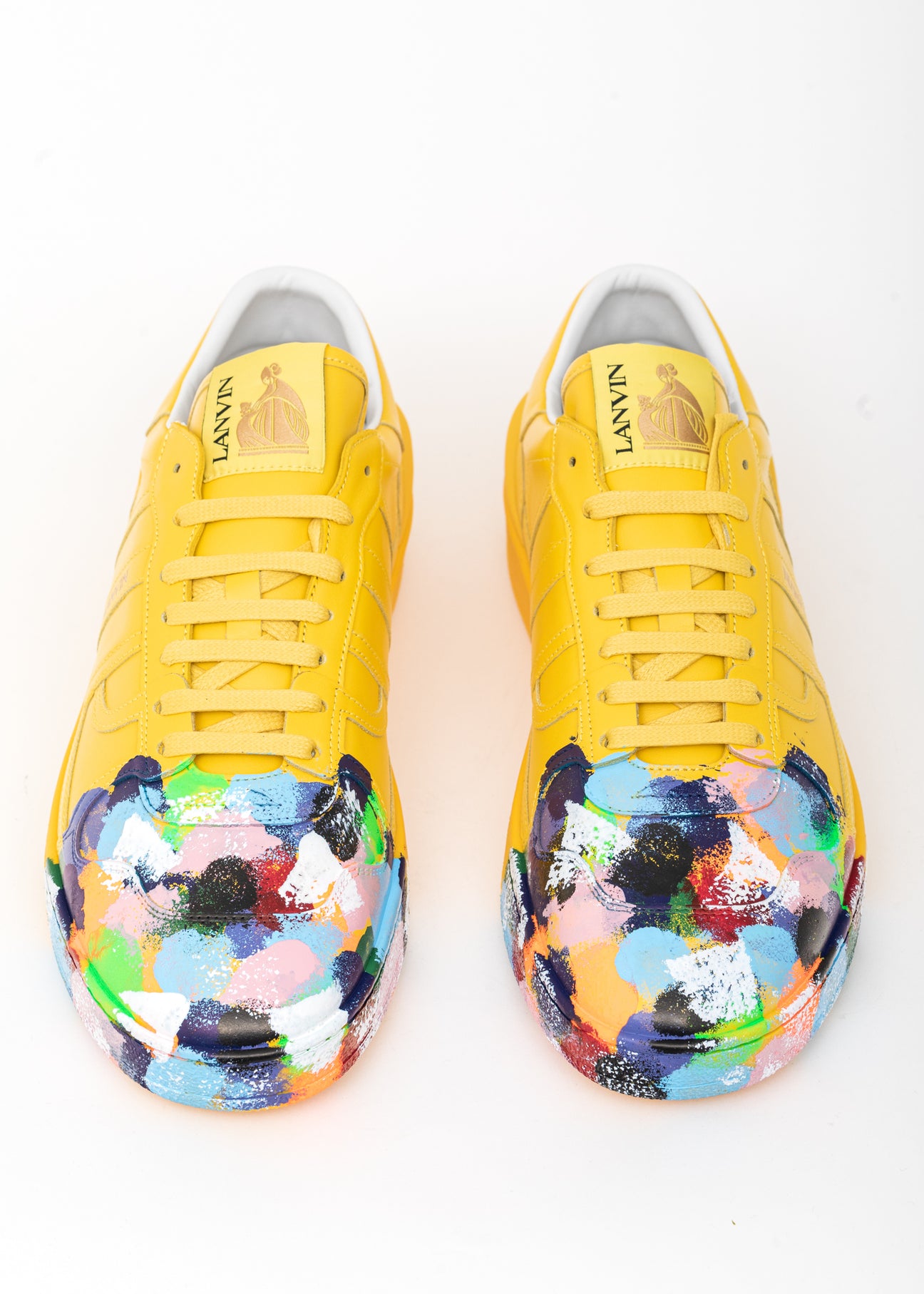 One of ten, hand painted stylish low-Top Sneakers with Yellow Laces THE YELLOW ONES | A Custom Shoe concept by Edward Stewart main image 3