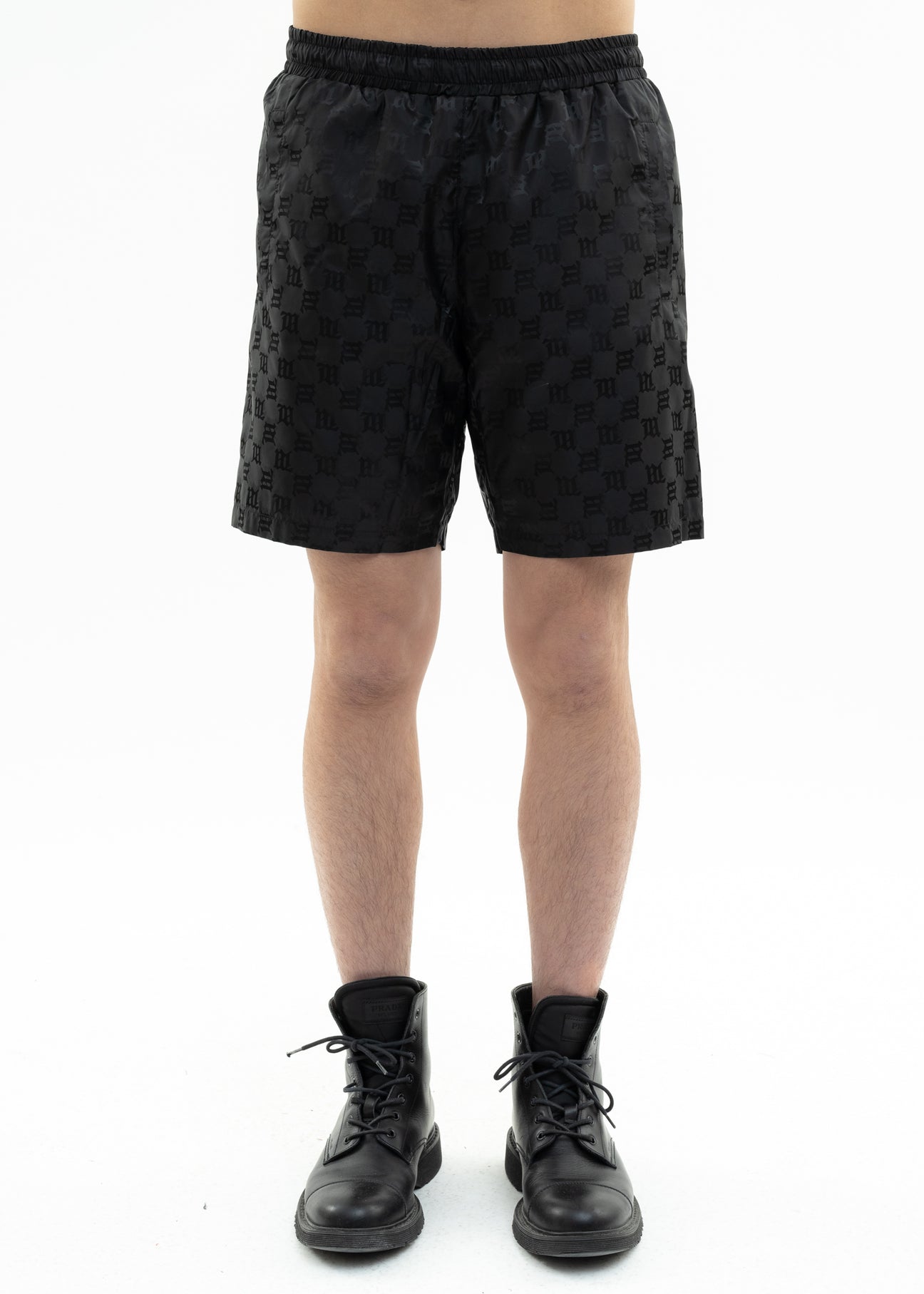 Black Signature Monogram Nylon Short – 017 Shop