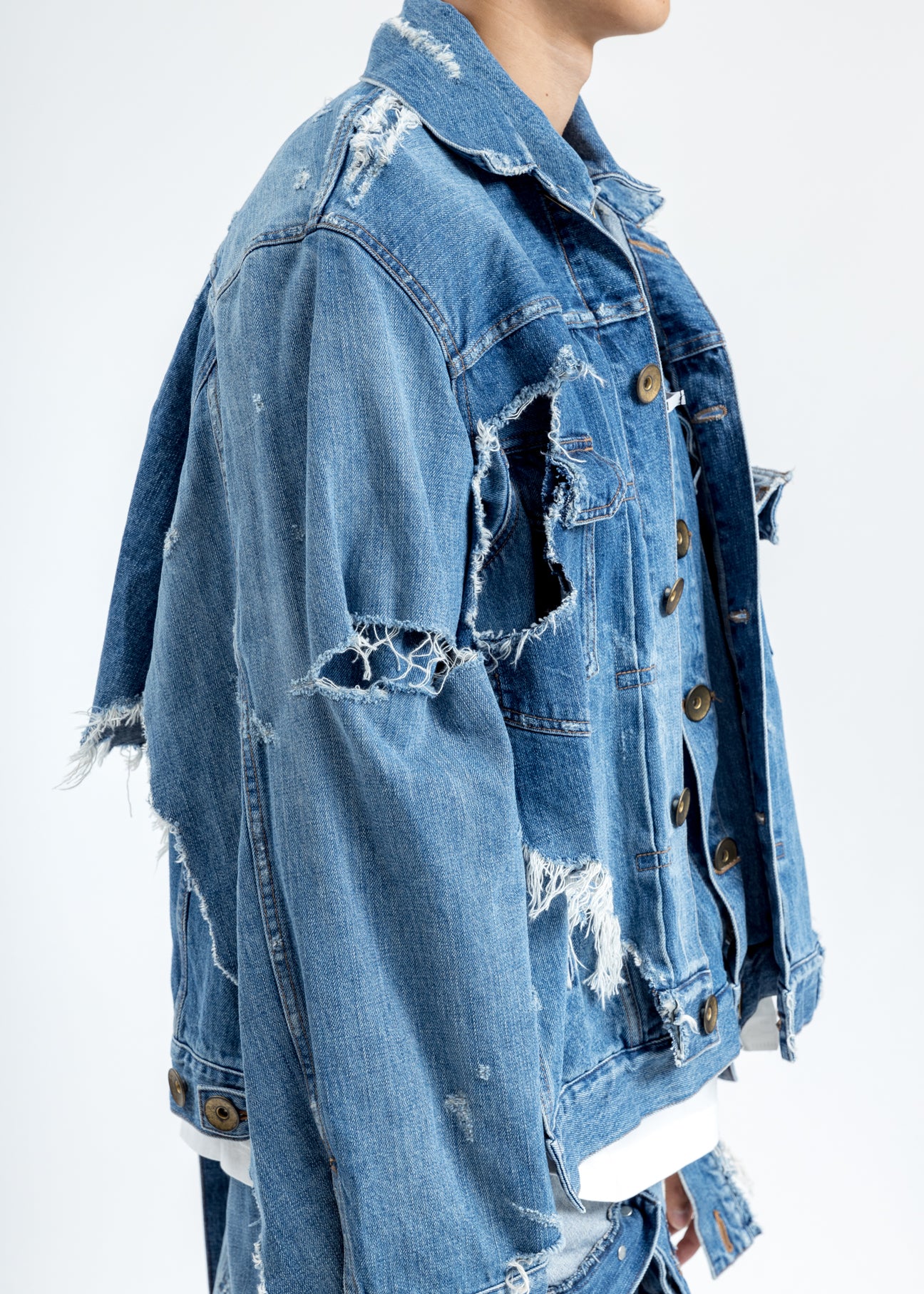ジャケット・アウター RUMCHE Bonding Denim Jacket / indigo Indigo Broken Layer Denim Jacket – 017 Shop