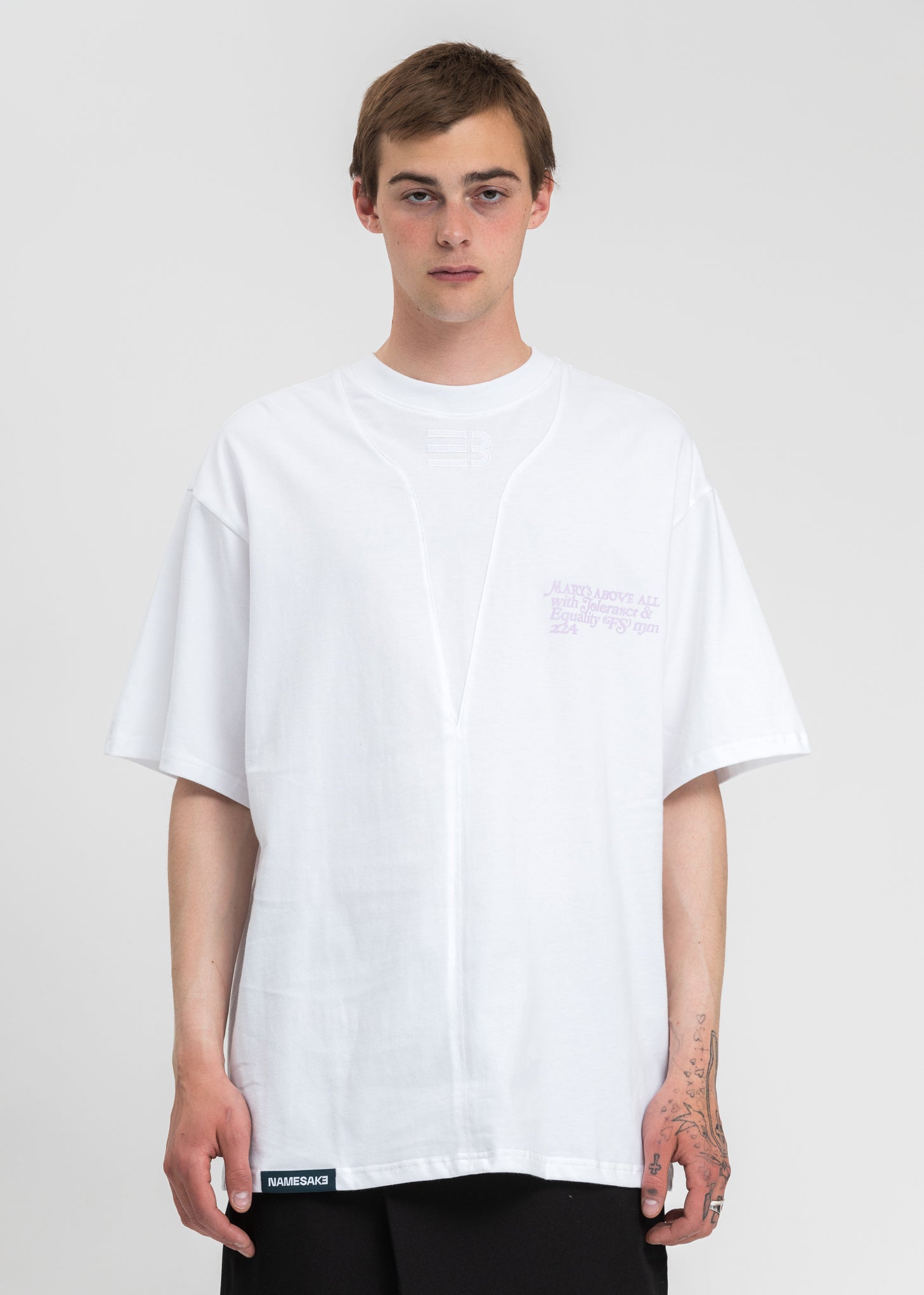 White Sava Oversized Right T-Shirt – 017 Shop