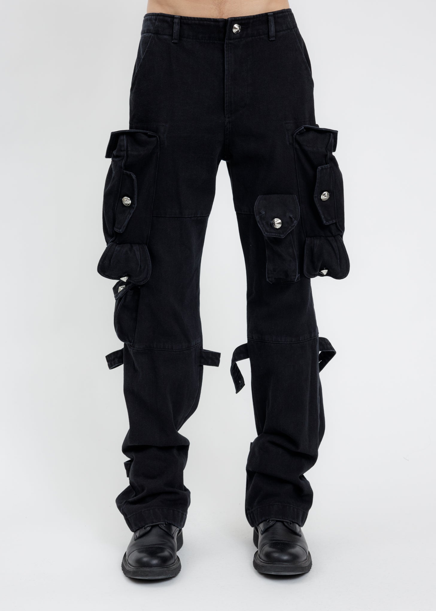 Black Washed Cargo Pants – 017 Shop