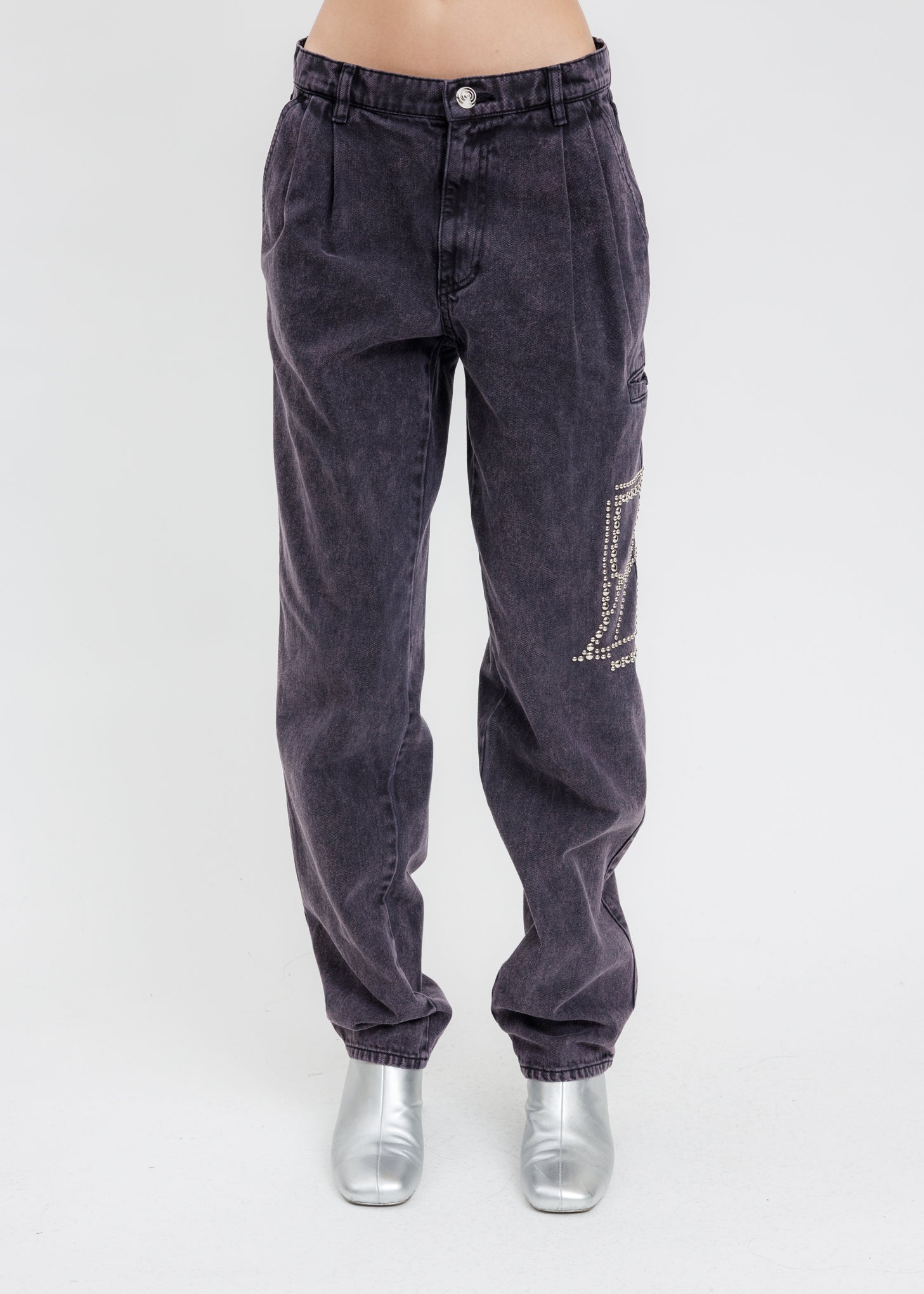 Purple 2 Tuck Denim Pants – 017 Shop